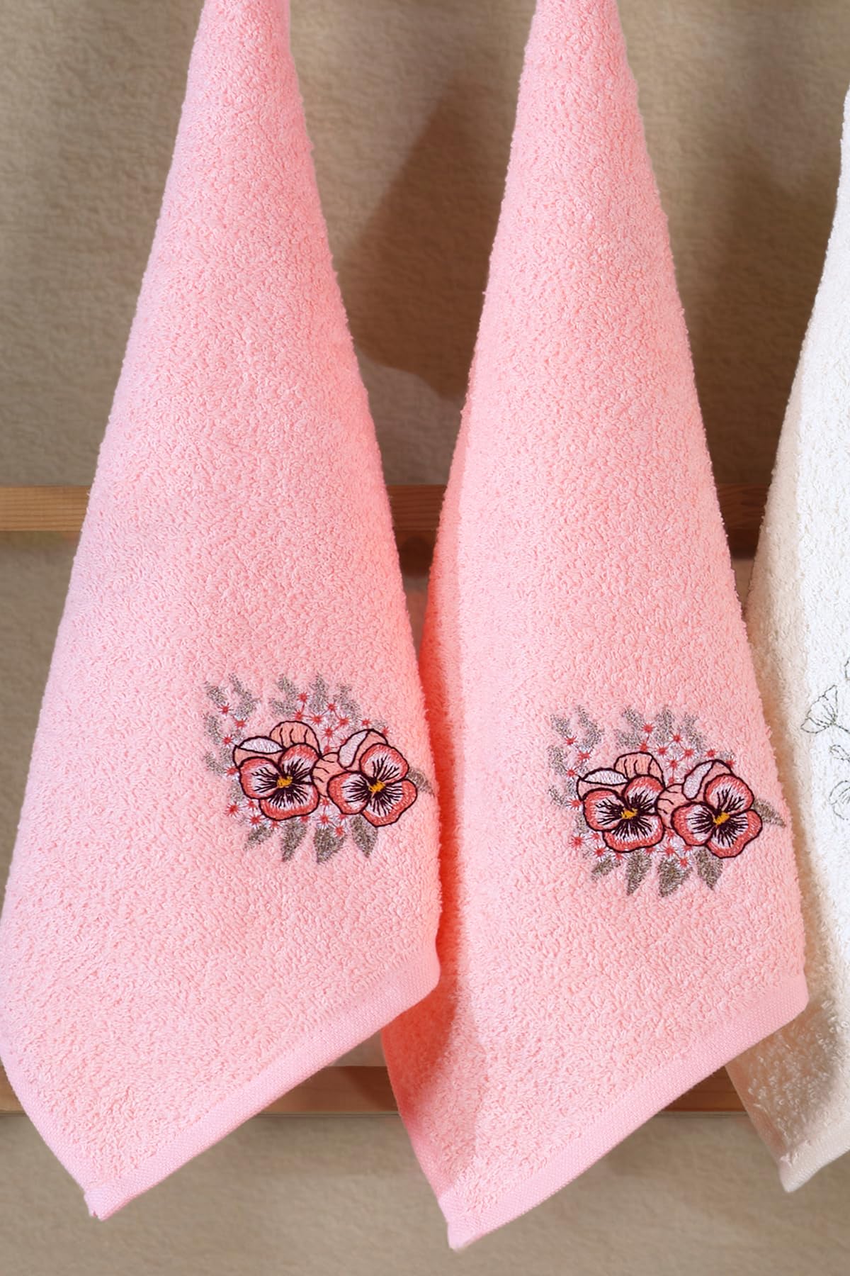 SODEF Serviettes de Cuisine Lot de 6 – 100% Coton Doux et Absorbant | Serviettes d'invités | Idéal comme Cadeau de Mariage | Rose - Rose