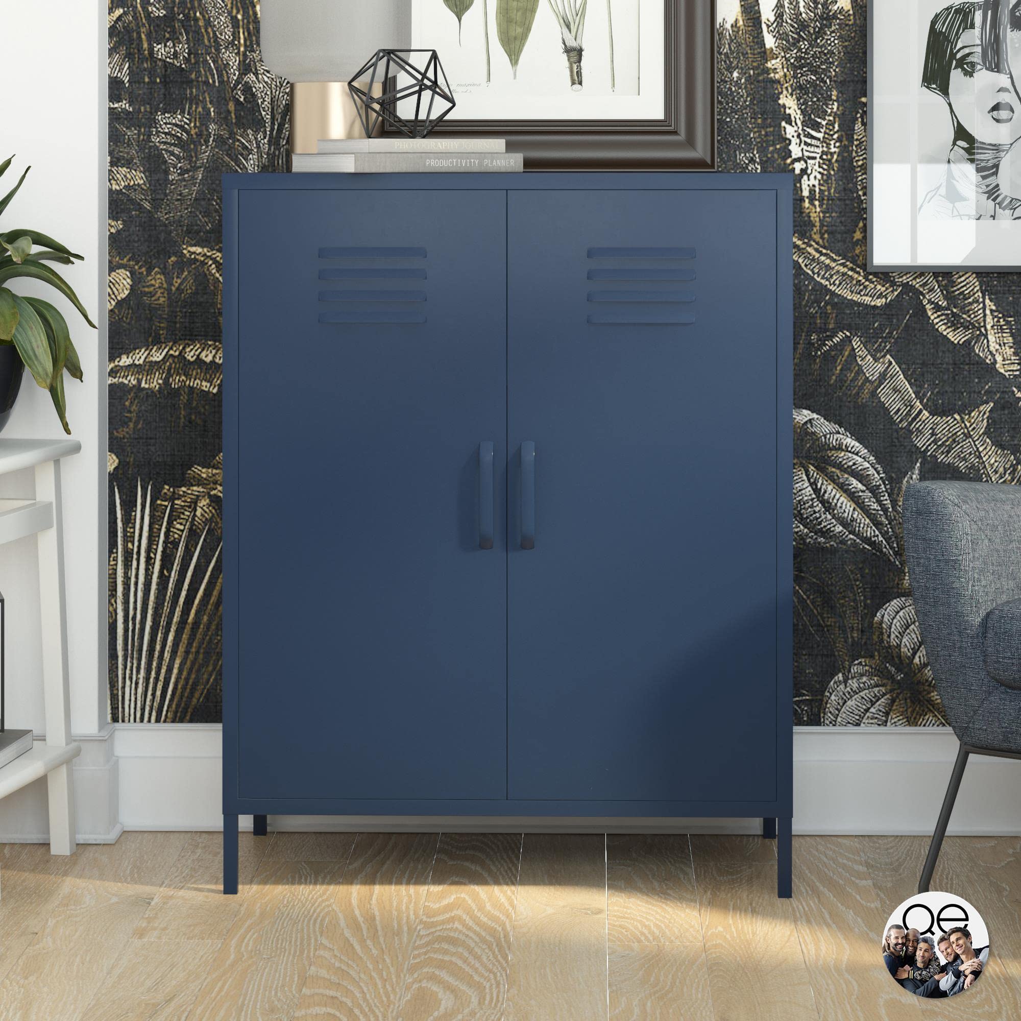 DHP Bradford 2 Door Metal Storage Cabinet Navy