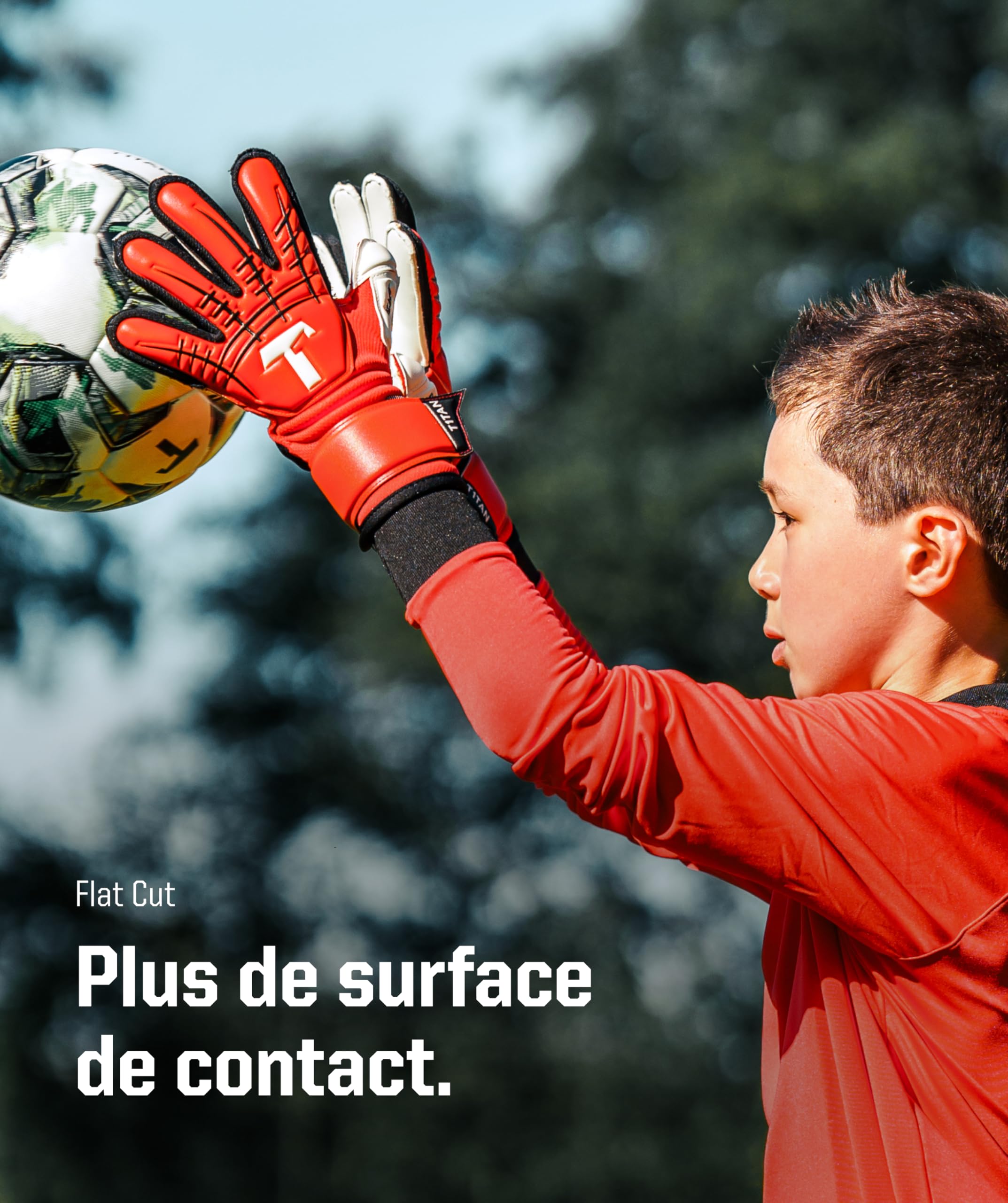 T1TAN Gants de Gardien Enfants - Gants de Gardien de But sans protège-Doigts - pour Le Professionnel de l’Avenir - Taille 4-6