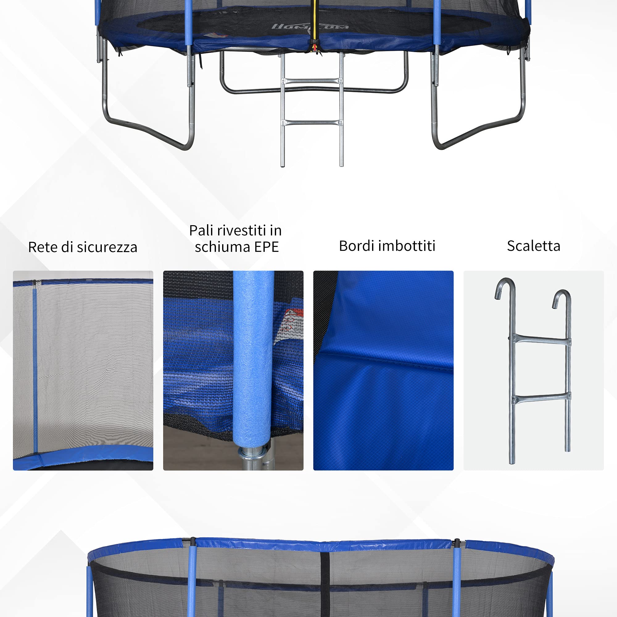 HOMCOM Trampolino Elastico da Esterno, Tappeto Elastico per
