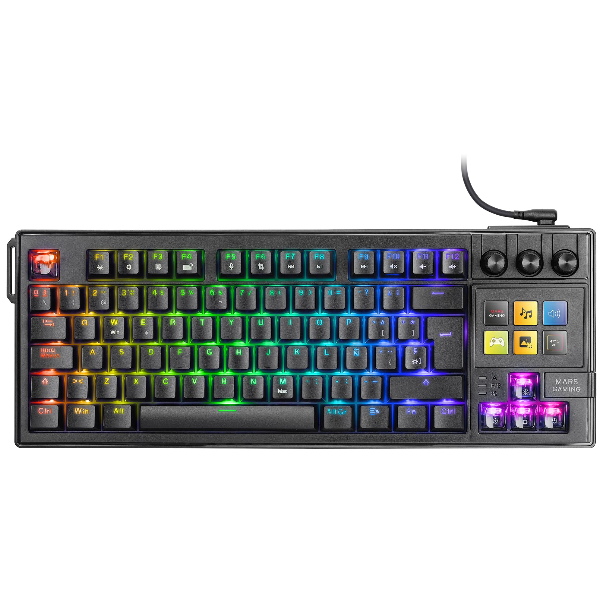 Teclado Gaming Mecánico Mars Gaming MK-MASTER/ Switch Rojo/ Negro/ Incluye SmartDeck