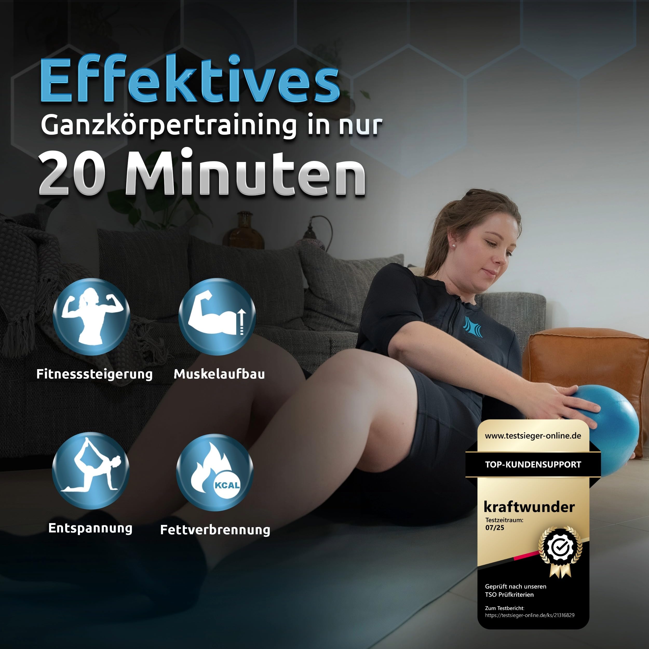 EMS Anzug Classic HOME Komplettsystem - 20 Elektroden für effektives Ganzkörpertraining - kabelloses EMS-Training für Zuhause - Herren & Frauen - Made in Germany - inkl. App & Steuerbox
