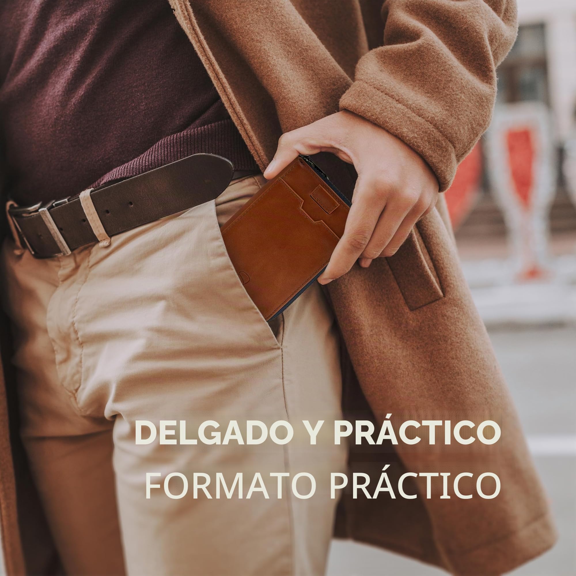 Vaultskin Notting Hill Cartera de Piel con Cremallera y RFID