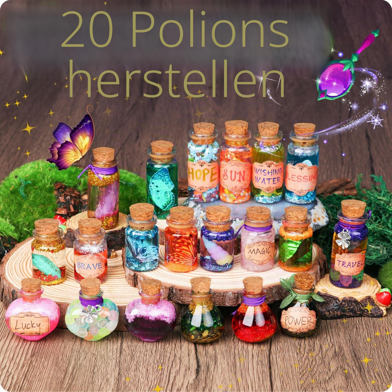 Mostof DIY Kreative Geschenk für Kinder - Retro-Fee Kristall Zaubertrank Kits Craft Spielzeug für Jungen & Mädchen Alter 6 7 8 9 10