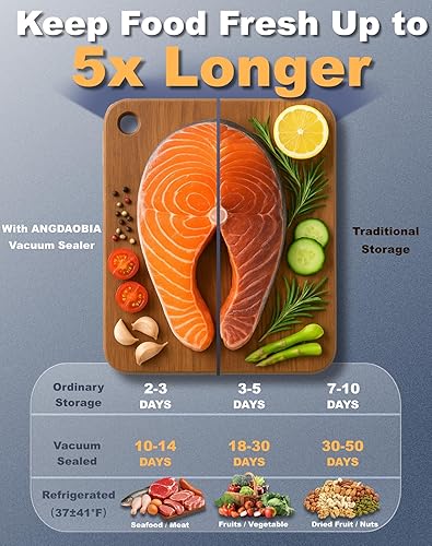 Miniatura 3 de Sellador al vacío compacto para alimentos, máquina selladora al vacío de mano con 30 bolsas reutilizables para conservación y blanco fresco