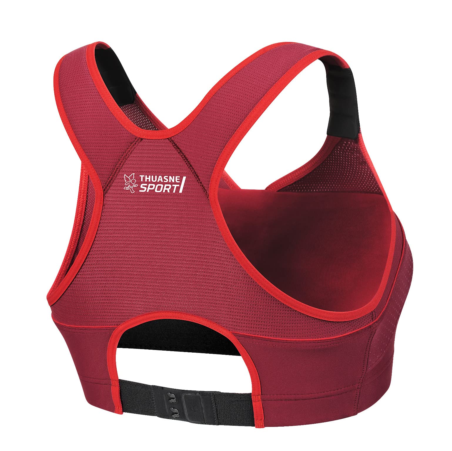 THUASNE - Reggiseno Sportivo Top’ Strap X-Back - Sostegno Forte/Estremo - Progettato per Sport ad Alto Impatto - Fascia di Sostegno Brevettata - Spalline Imbottite e Regolabili