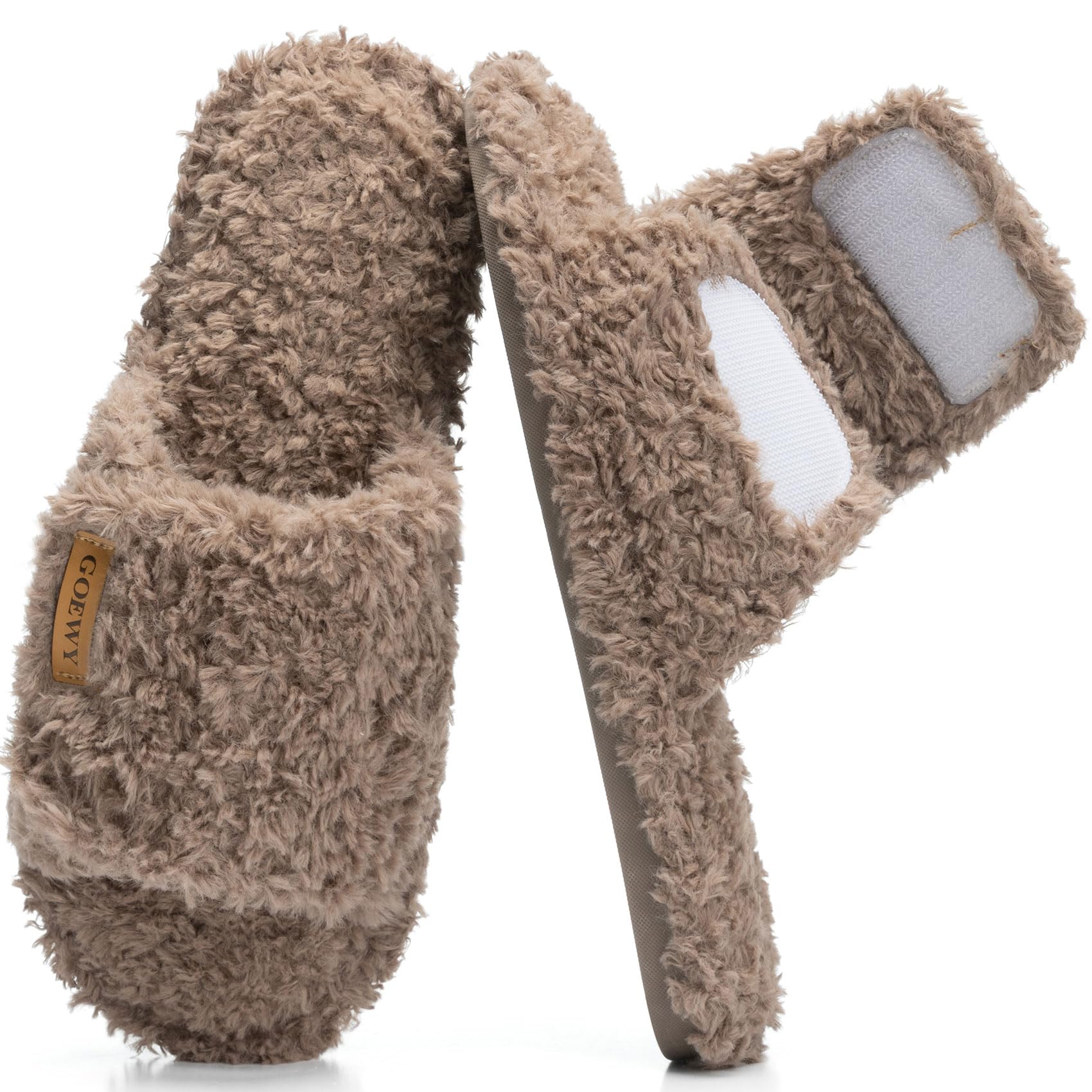 Adjustable Open-Toe Womens Slippers Cozy House Slippers with Memory Foam Indoor Outdoor Non-Slip Cute Ladies Shoes Sandals Gifts