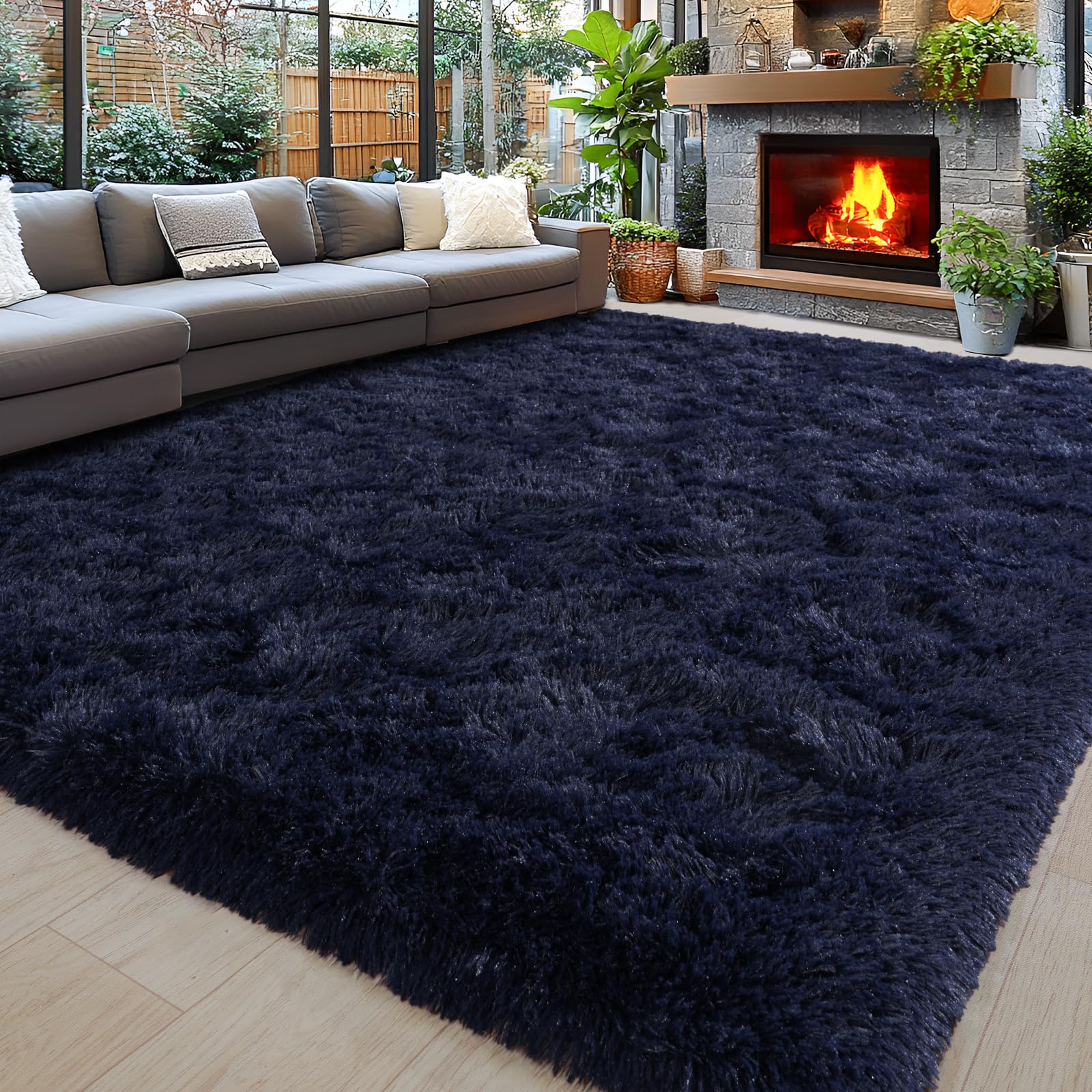 Area Rugs 9x12 for Living Room, Ultra Soft Fluffy Rugs for Bedroom, Non-Slip Furry Large Rug for Teen Girls and Boys,Nursery Kids Room Dorm Home Decor