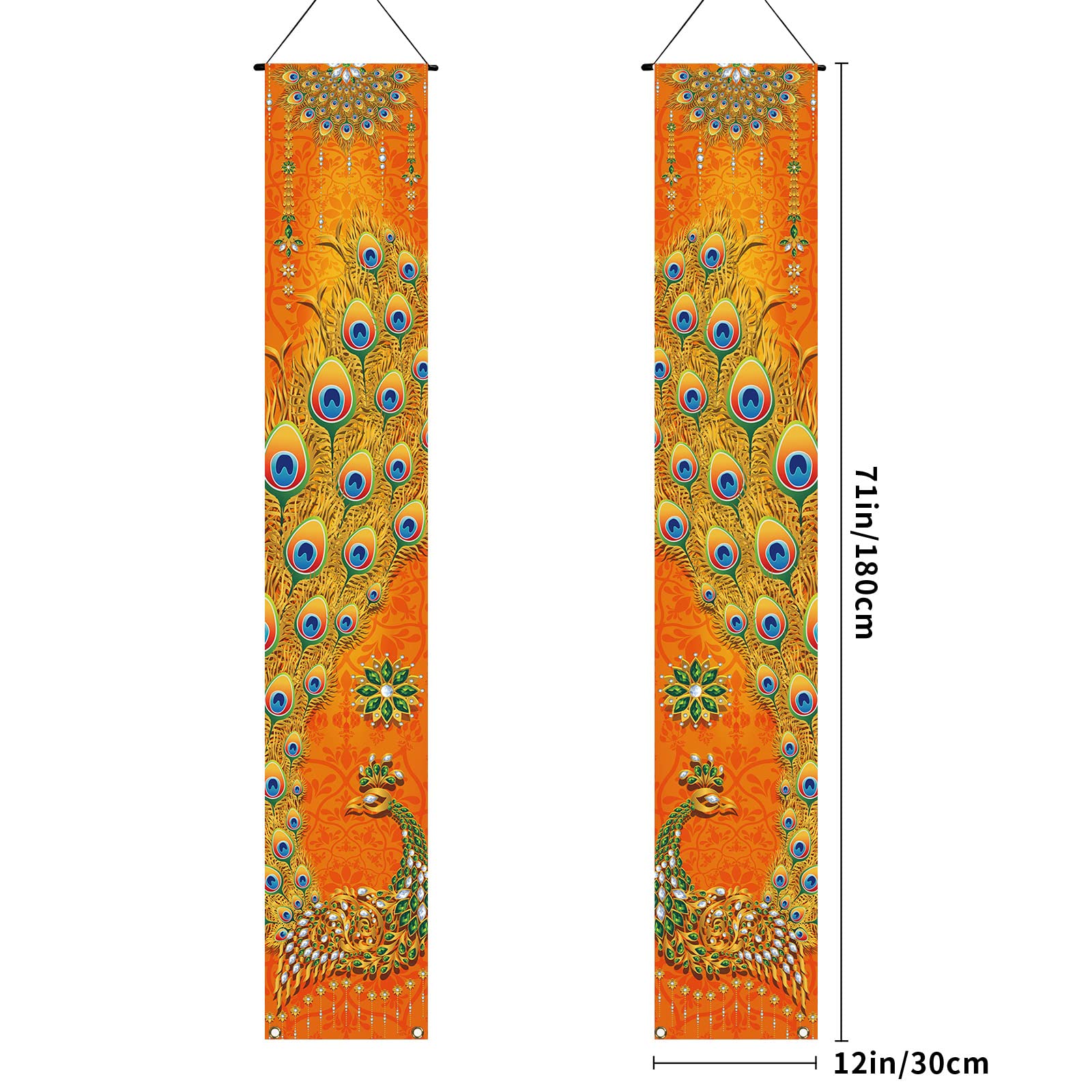 Happy Diwali Bannière De Porche Indienne Diwali Paon Avant De