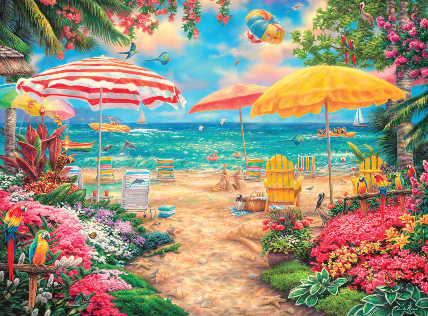 Buffalo Games - Chuck Pinson - Giornata perfetta in spiaggia - Puzzle da 1000 pezzi