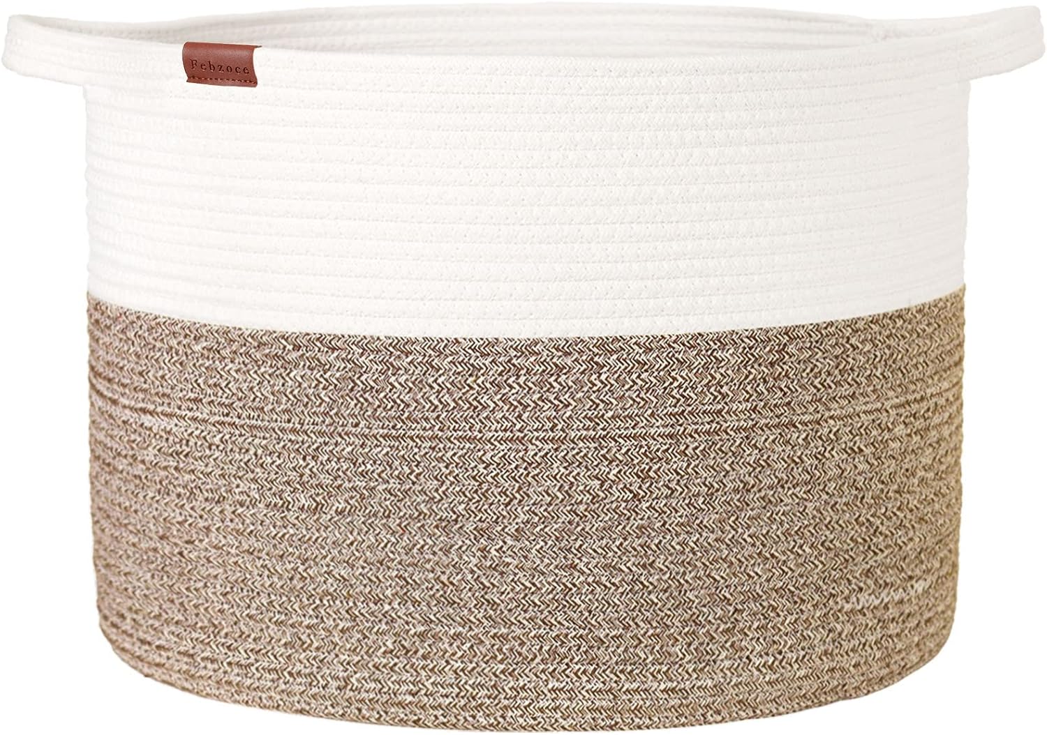 Febzoce Cotton Rope Basket, Extra Large Woven Laundry Storage Baskets