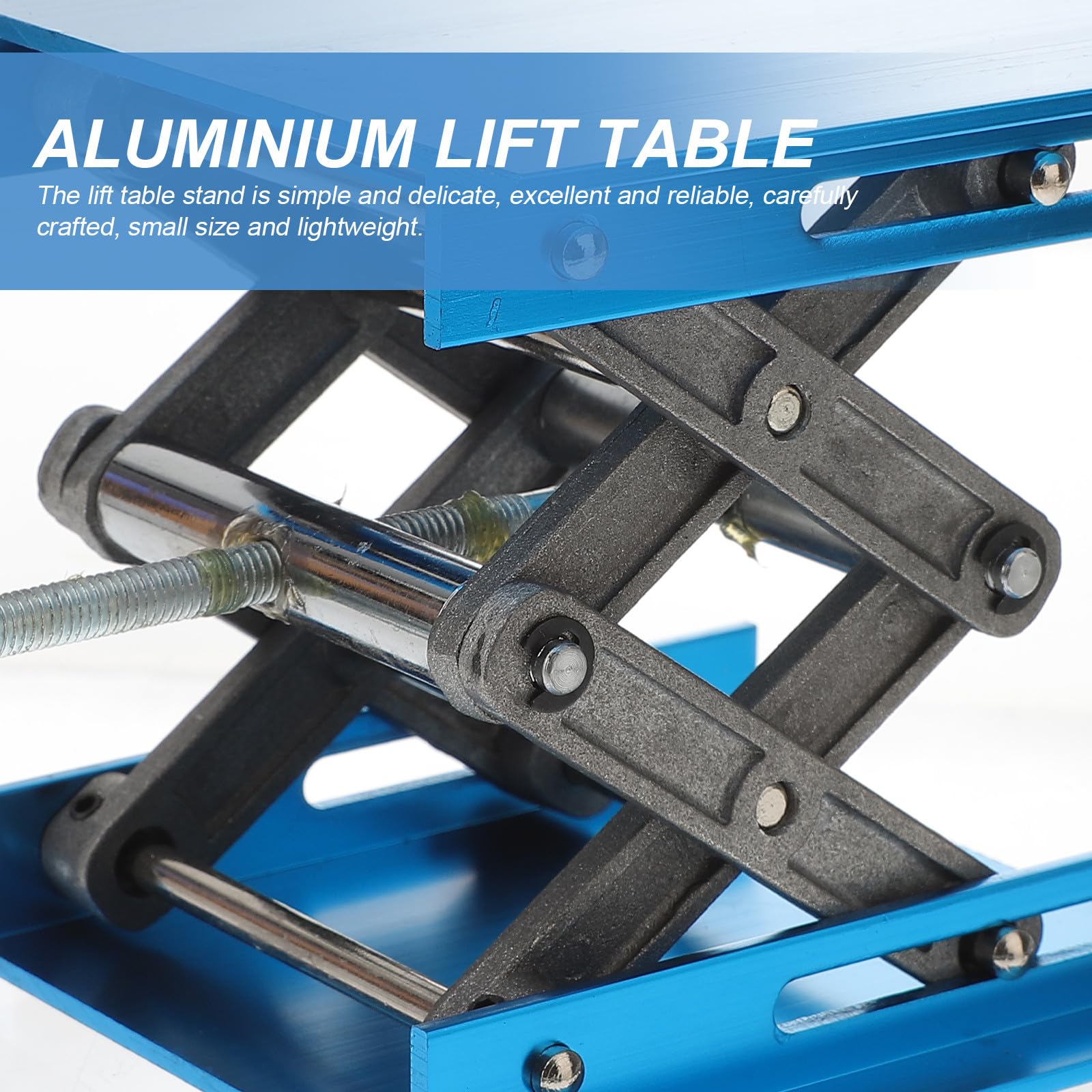 Mesa Elevadora de Aluminio Manual, Plataforma Ajustable Ligera