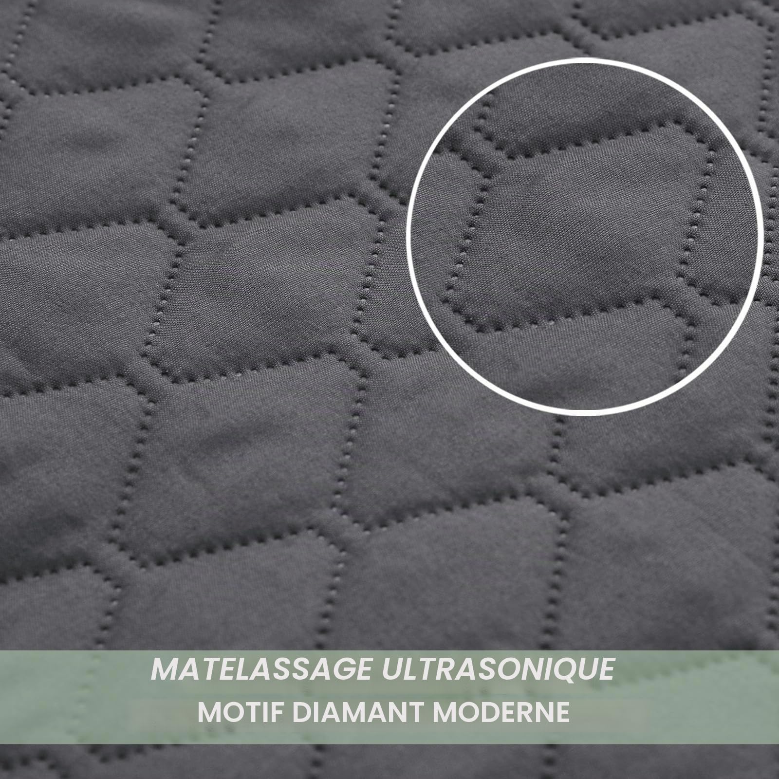 Exclusivo Mezcla Couvre-Lit - Dessus de Lit 220x240 cm avec 2 Taies d'oreiller 50x65 cm, Réversible, Léger et Doux, pour Toutes Les Saisons, Gris