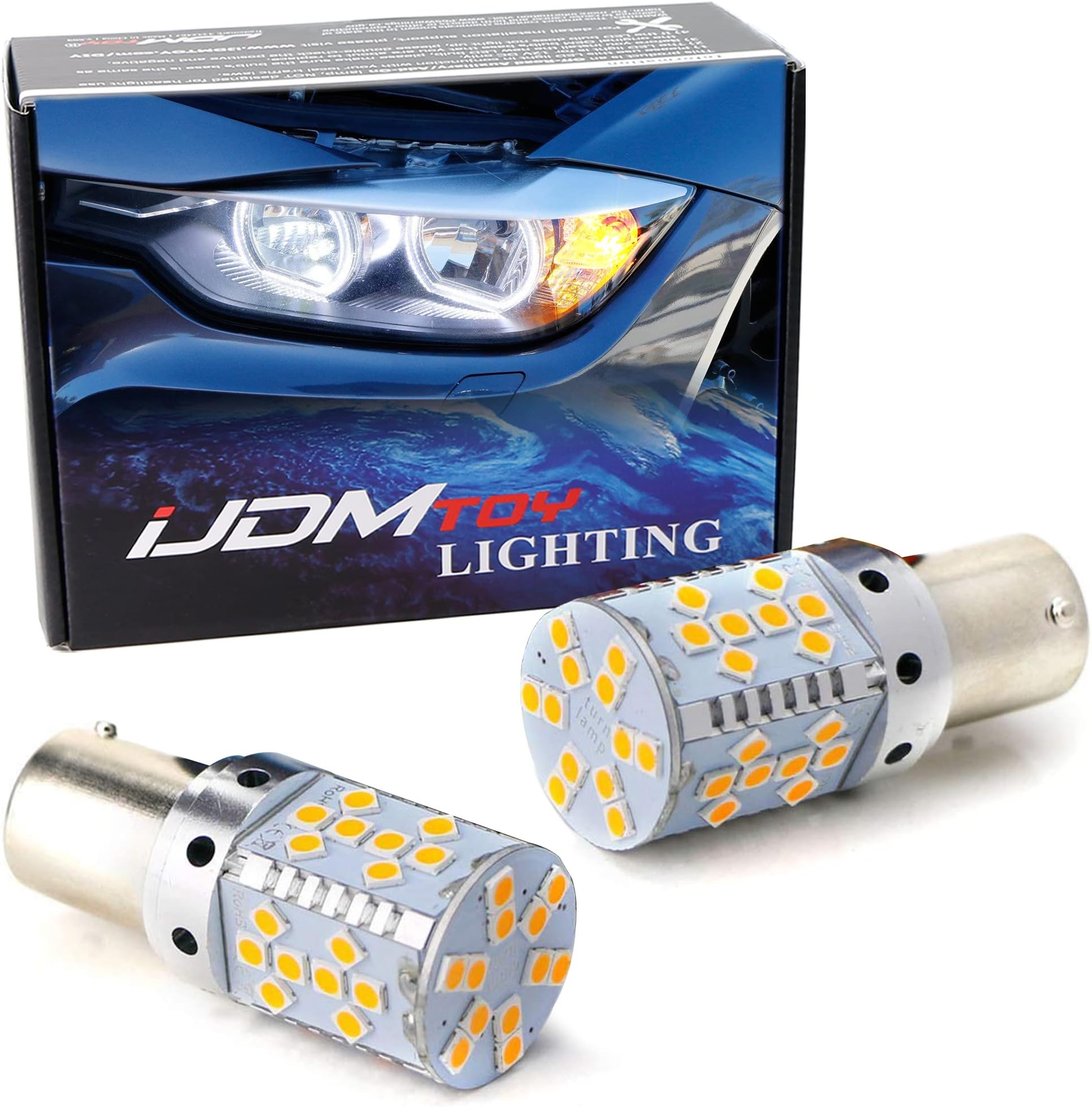 Amber CAN-bus 50W 7507 PY21W Replacement Bulbs Compatible With BMW 1 2 3 4 Series X1 X3 X4 X5 Front Turn Signal Lights