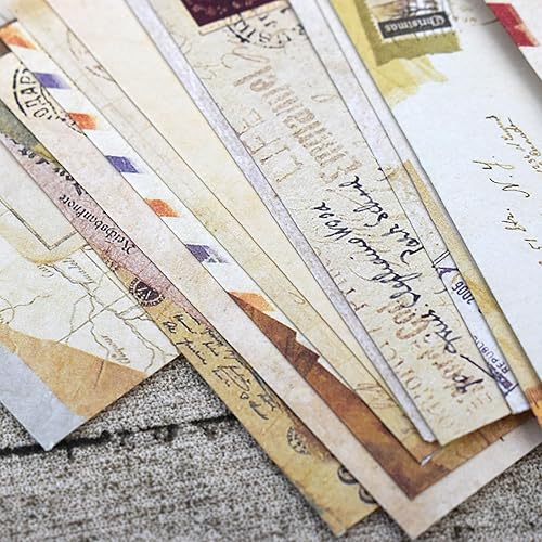 Miniatura 8 de EORTA 60 sobres de papel pequeños retro estilo vintage europeo papelería herramientas de saludo/invitación para niños, niños, estudiantes,