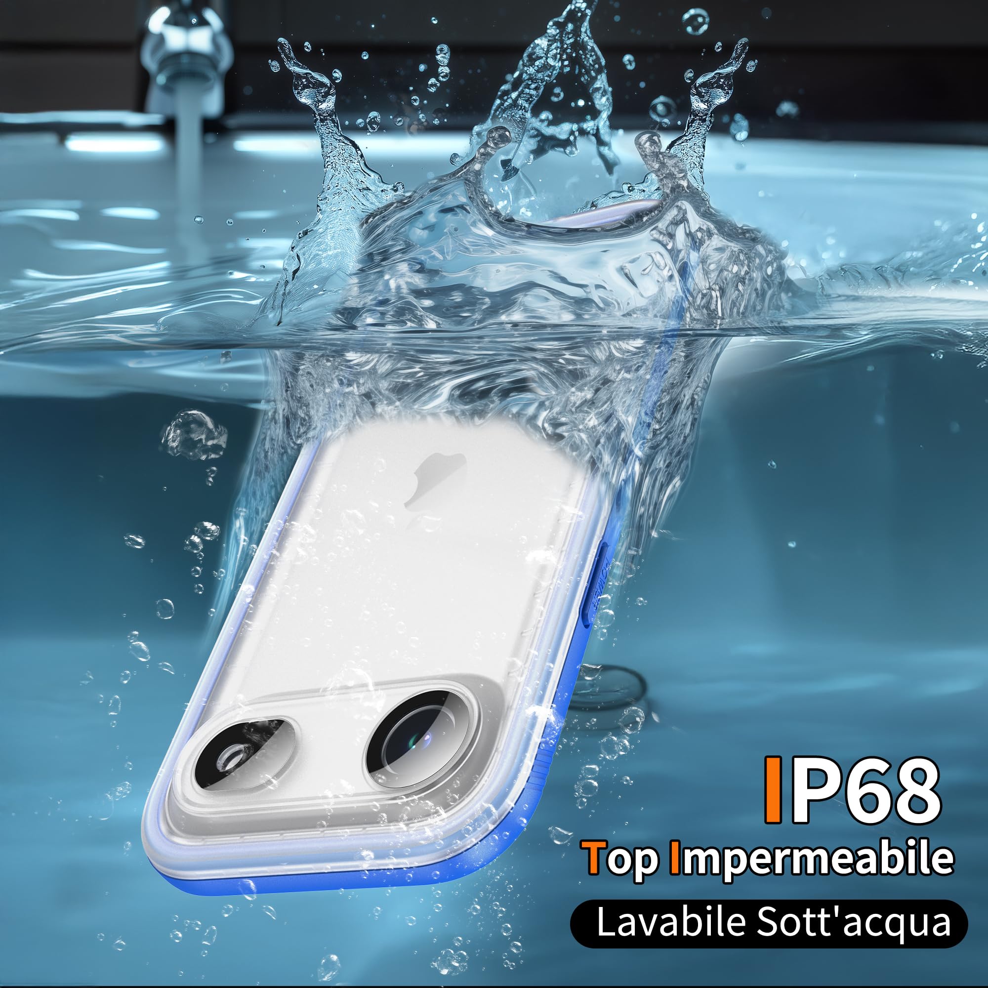 Cozycase Cover TOP 360 Antiurto IP68 Impermeabile Per iPhone Air | Indistruttibile Rugged Militare, Subacquea Waterproof Anti Urto Resistente Antipolvere, Custodia Integrale Doppia Case. Blu