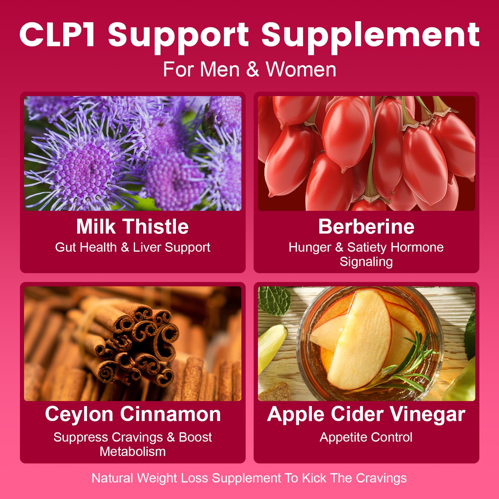 GLP-1 Support Supplement, Sugar-Free Berberine Complex Gummies with Ceylon Cinnamon, Garcinia Cambogia, Milk Thistle, and Apple Cider Vinegar [AMPK Metabolic Activator] Berberine Supplement for Appetite & Craving Control – Promotes Digestion, Reduces Bloating, Blocks Carbohydrates | Diet Packages & Systems — view 3