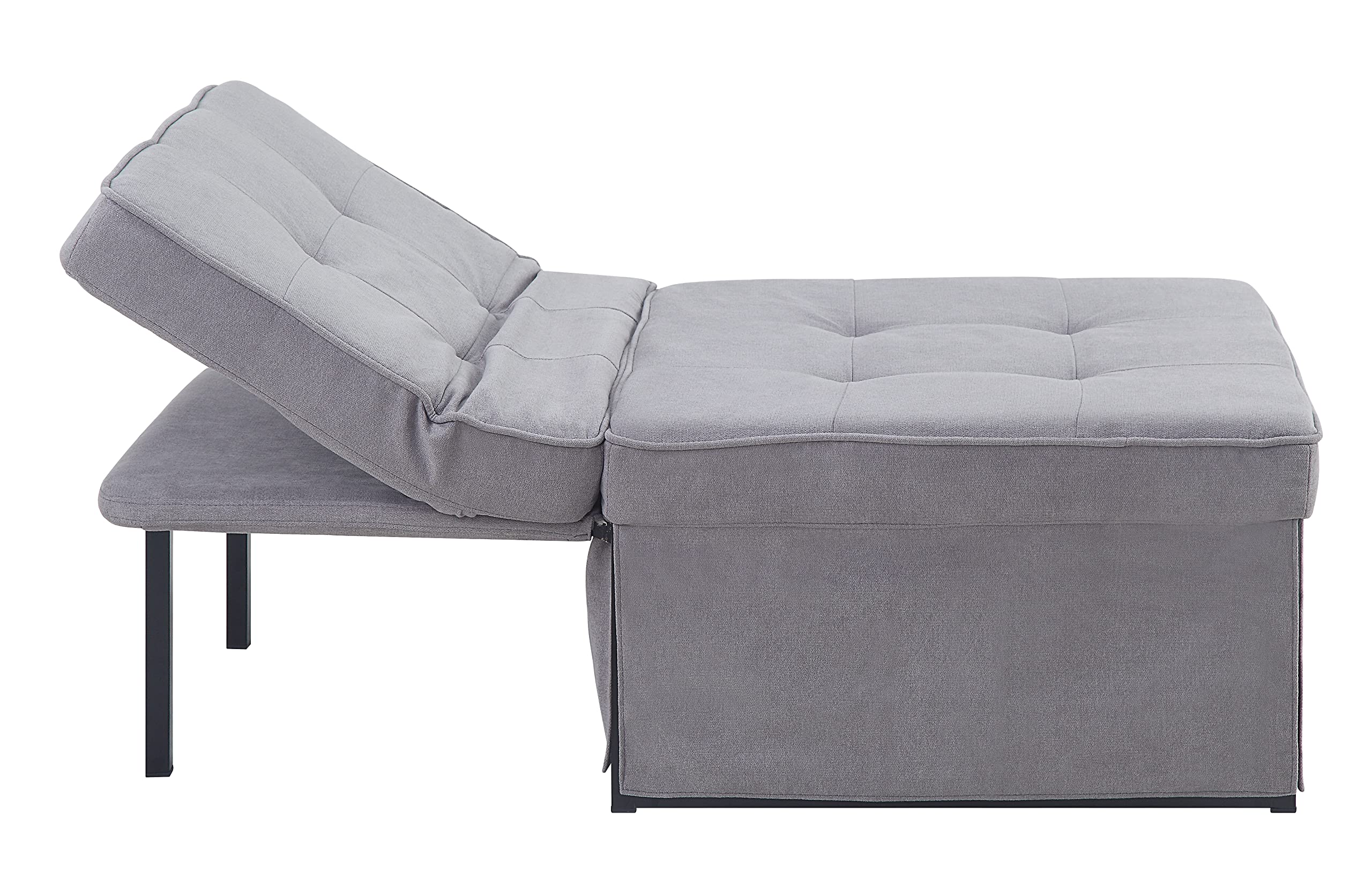 Atlantic Home Collection Sessel, Liege, Hocker Finn, Polyester, Grau, BxTxH: 80cm x 72cm x 43cm