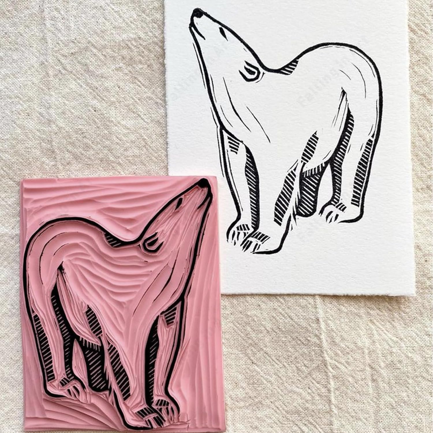 Falling in Art 4 x 6" Pink Rubber Carving Blocks, 12 Pack Soft Linoleum Blocks for Printmaking, Stamp Making, and DIY Crafting, 4/17" Thick
