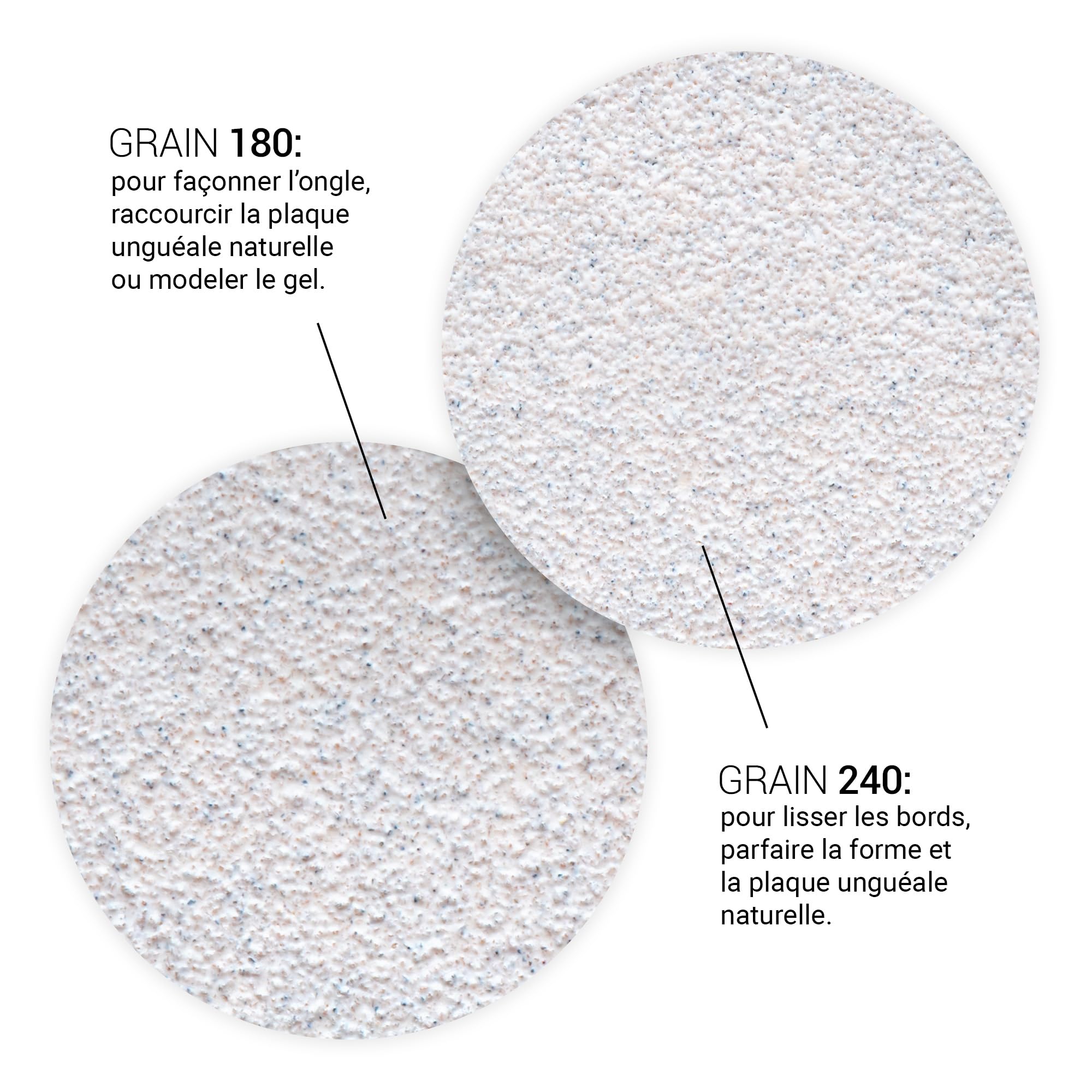 ABA GROUP Lot de 100 limes à ongles 180/240 - Demi-lune de 2 mm d'épaisseur - Emballées individuellement - Outils professionnels pour ongles en gel et naturels, limes pour ongles en gel, limes à