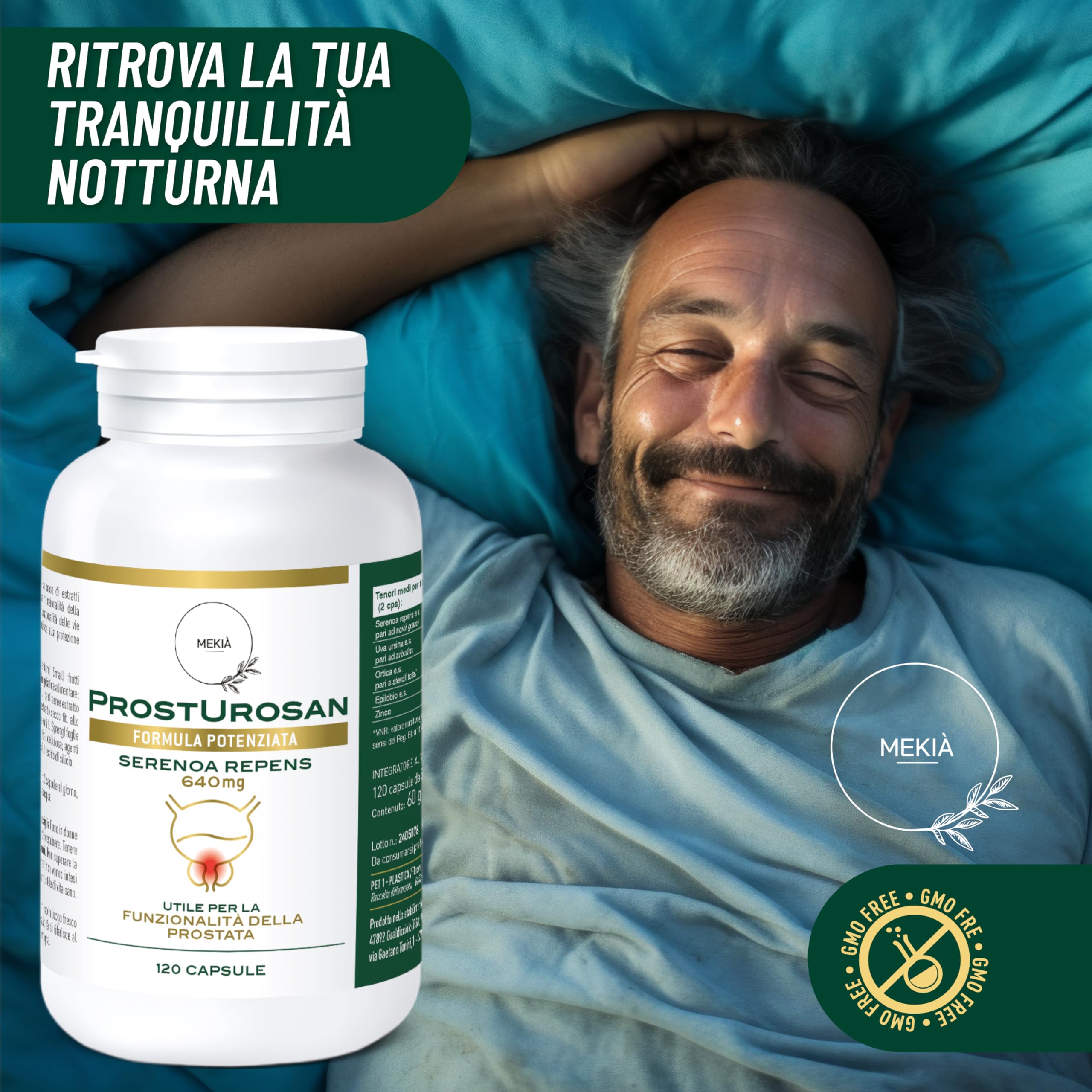 SERENOA REPENS 640 mg Alta titolazione,120 capsule integratore Vie Urinarie Integratori Prostata Uomo. SAW PALMETTO naturale con Uva Ursina, Zinco Ortica, Semi di Zucca, Epilobio, Pygeum