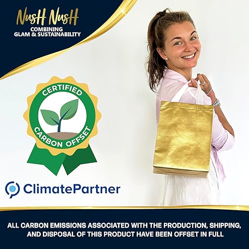 Miniatura 22 de Nush Nush Bolsas de regalo doradas extragrandes – Juego de 12 bolsas de regalo reutilizables extra grandes con asas – Bolsas de regalo XL perfectas
