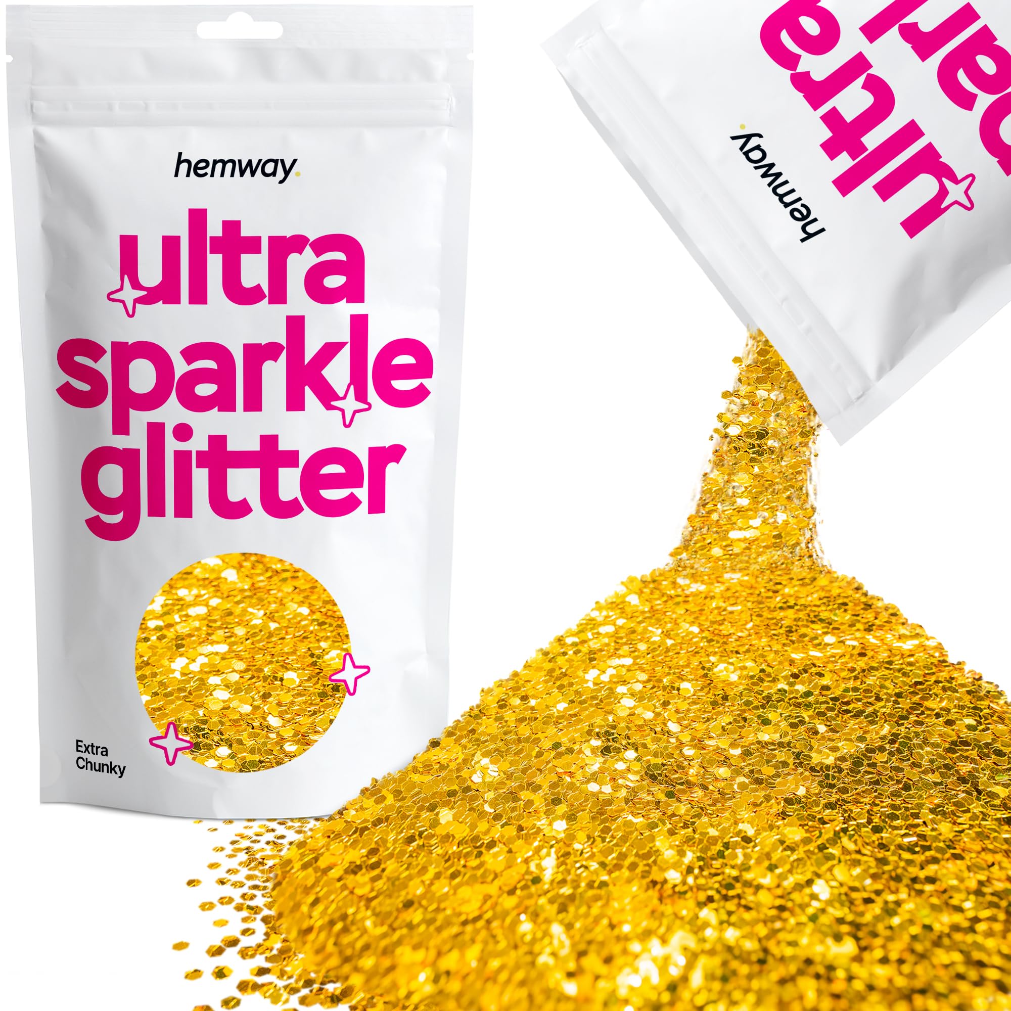 Hemway Ultra Sparkle Glitter Baby Pink Iridescent 100g Fine | Glitter for Arts & Craft, Makeup, Nail Art, Crafting, Card Making, Sparkle Decoration — view 219