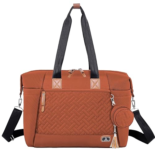 Dikaslon Bolsa de pañales con funda para chupete y cambiador, bolsa de pañales de viaje grande para mamá y papá, Caramelo