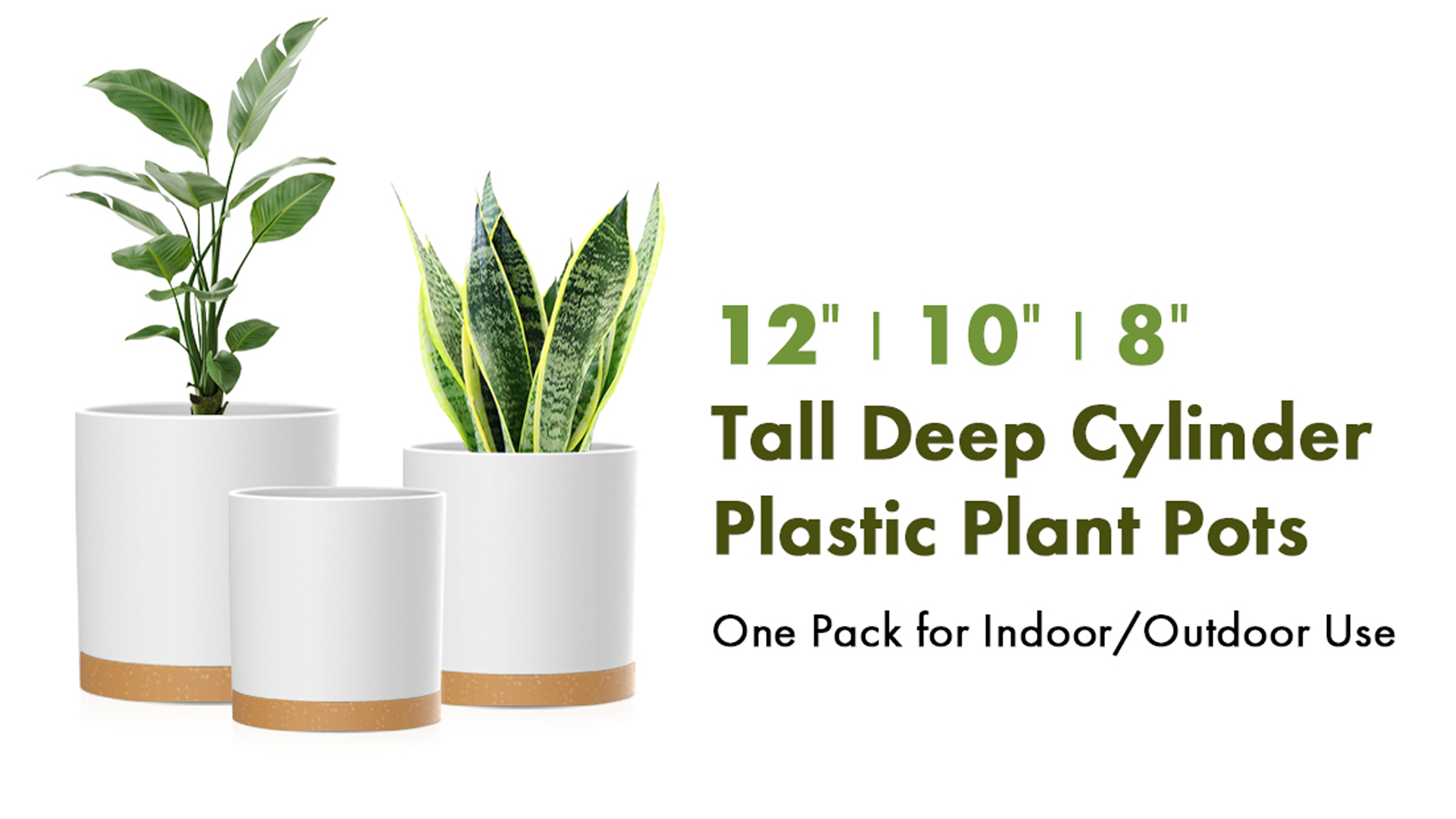 Amazon.com: WSMKSZ 8 Inch Cylinder Plant Pots for Indoor Outdoor