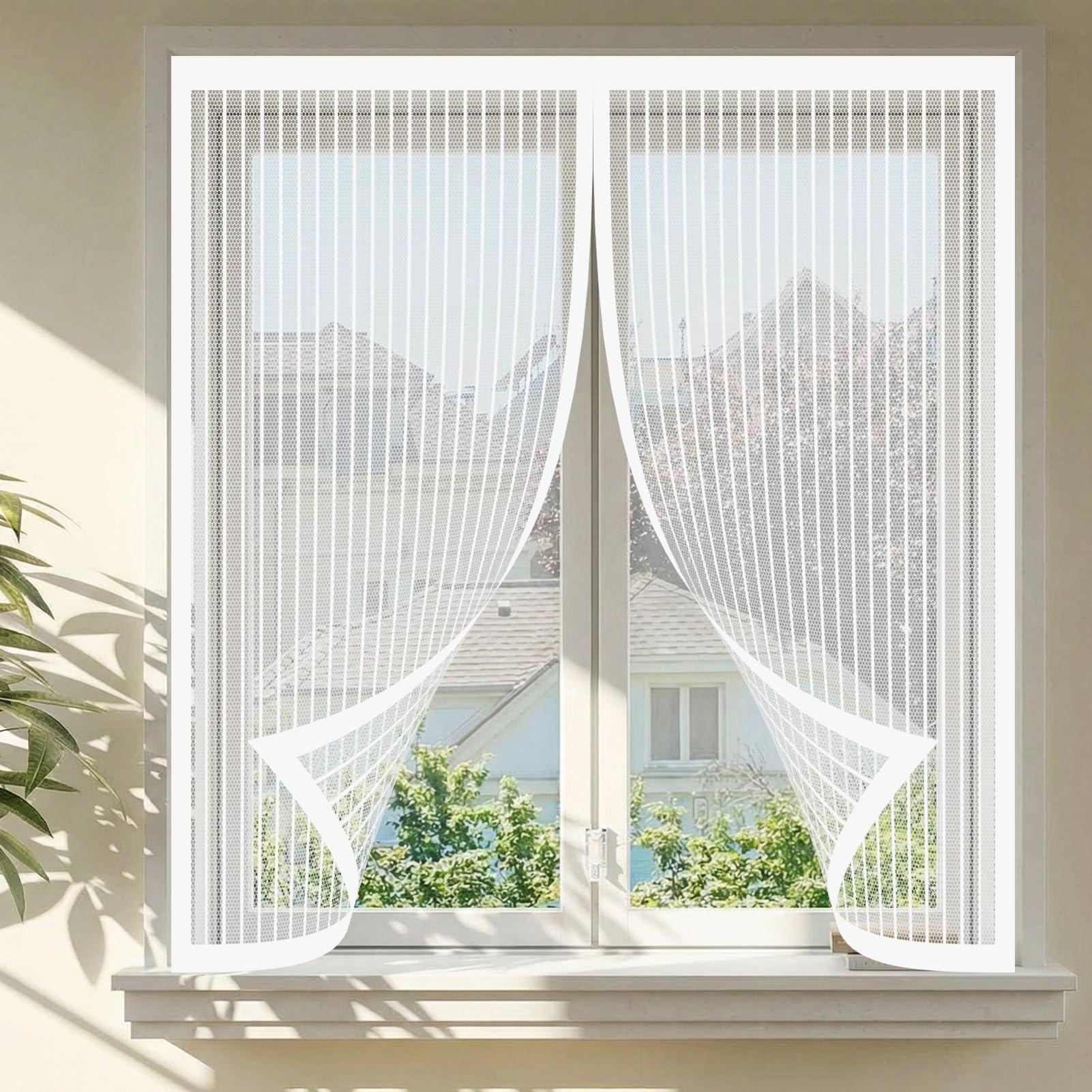 Fly Screens for Windows 192 x 170 cm Easy Installation Bug Net Fly Screen Window Nets Durable & Easy to Maintain Fitted to Multiple Windows, White