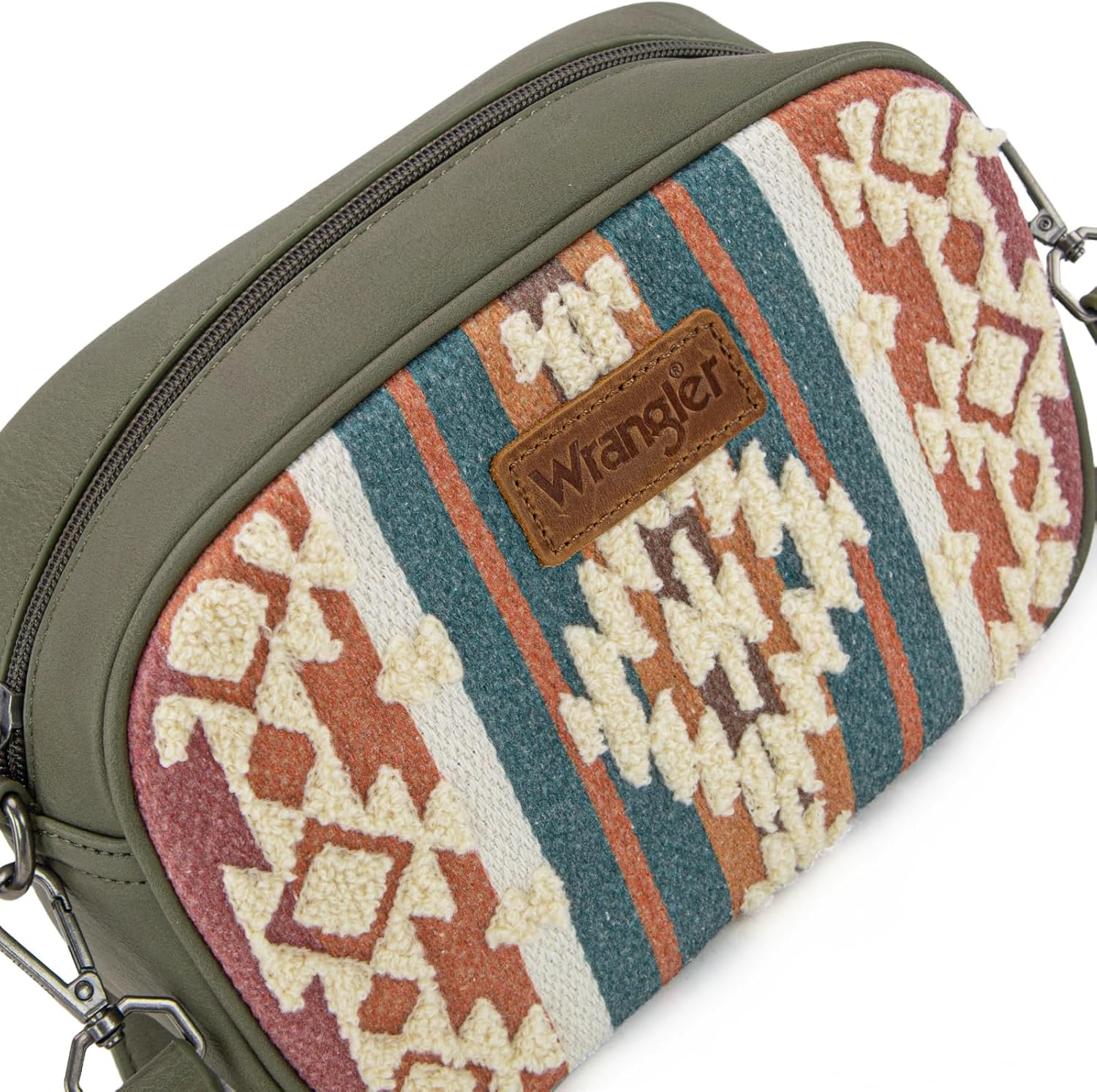 Wrangler Crossbody Bags for Women Sherpa Aztec Canvas Crossbody Purse