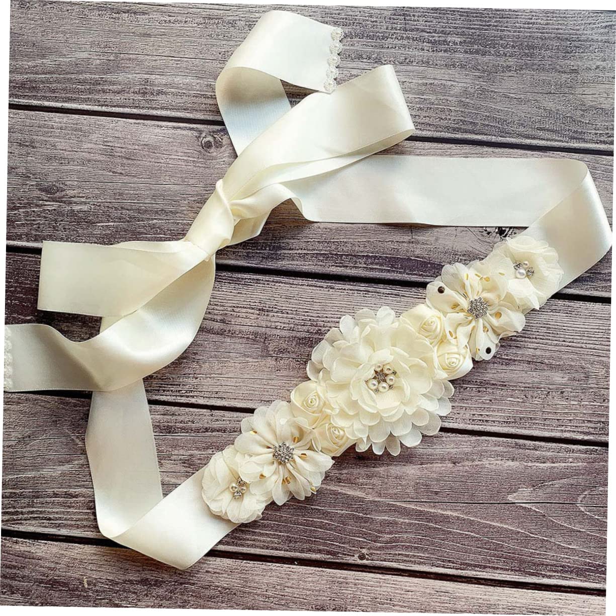 LIFKOME 2piezas Cinturón Decorativo De Flores Para Mujer Sash De Embarazo y Fotografía Cinturón De Vestido De Fiesta