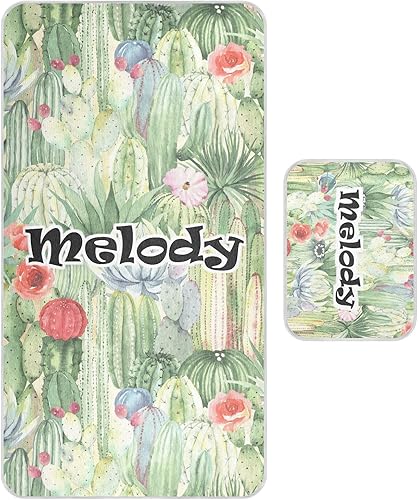 Custom Floral Cactus Succulents Crib Mattress Protector Pad for Boys Girls Baby Ice Silk Mat Bed Playpen Sheets Cooling Mattress Topper Play Mat for