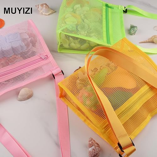 Miniatura 2 de Bolsas de concha para playa - Bolsas de malla para recoger conchas para niños, recogiendo conchas