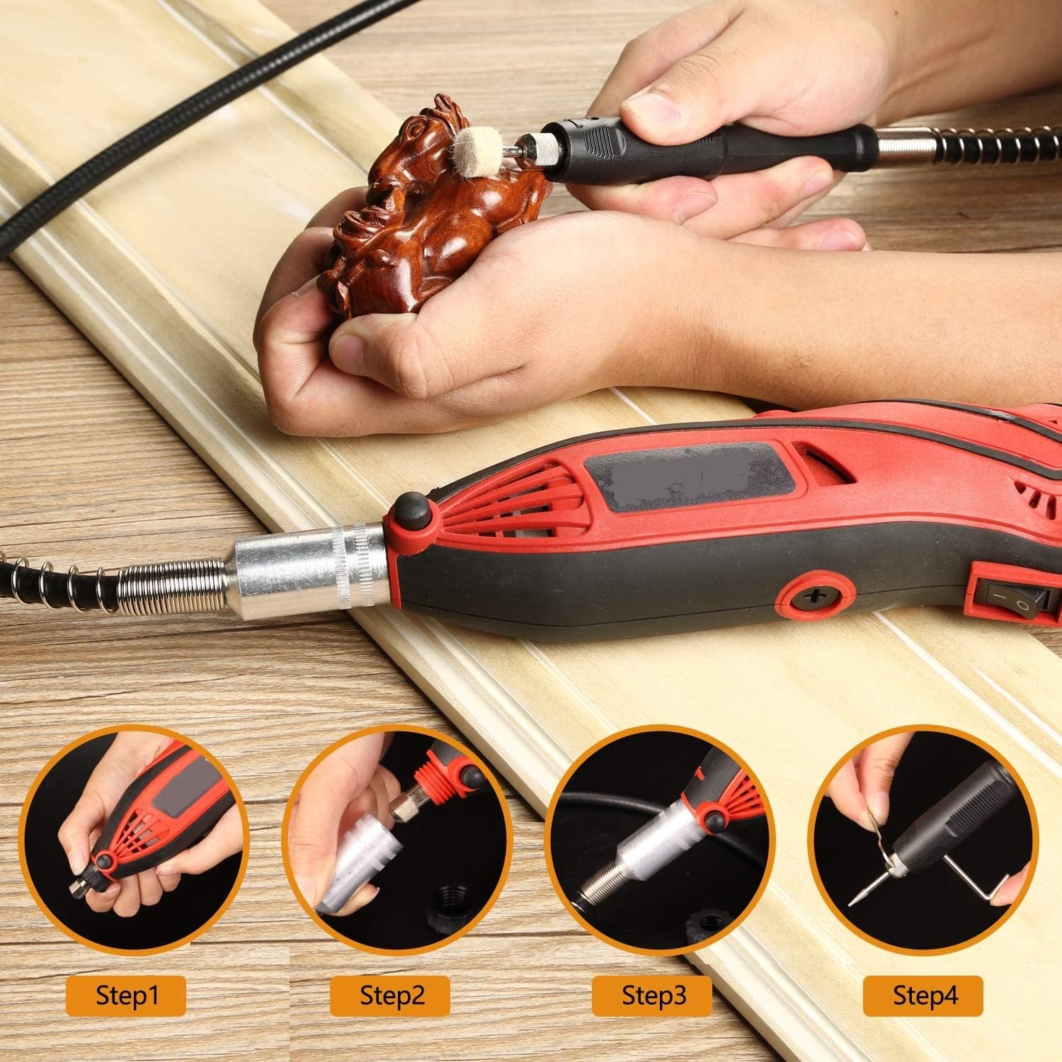 MAIL MORE Rotary Drill Set, 210-Piece Electric Multi Tool Kit for DIY Hobby & Crafts - Image 4