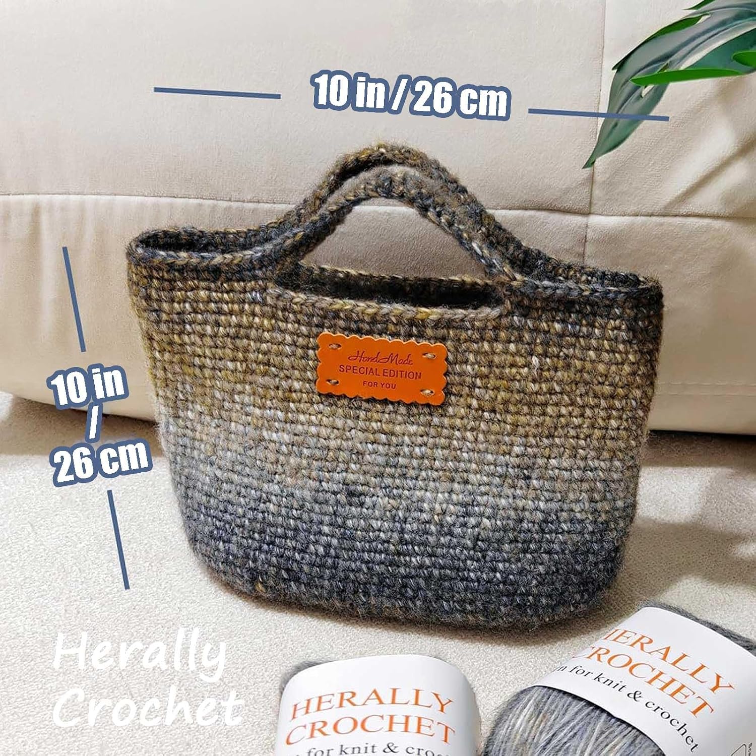 Herally Crochet Kit DIY Bag for Beginners - Crochet Picotin Bag (Brown) image 3