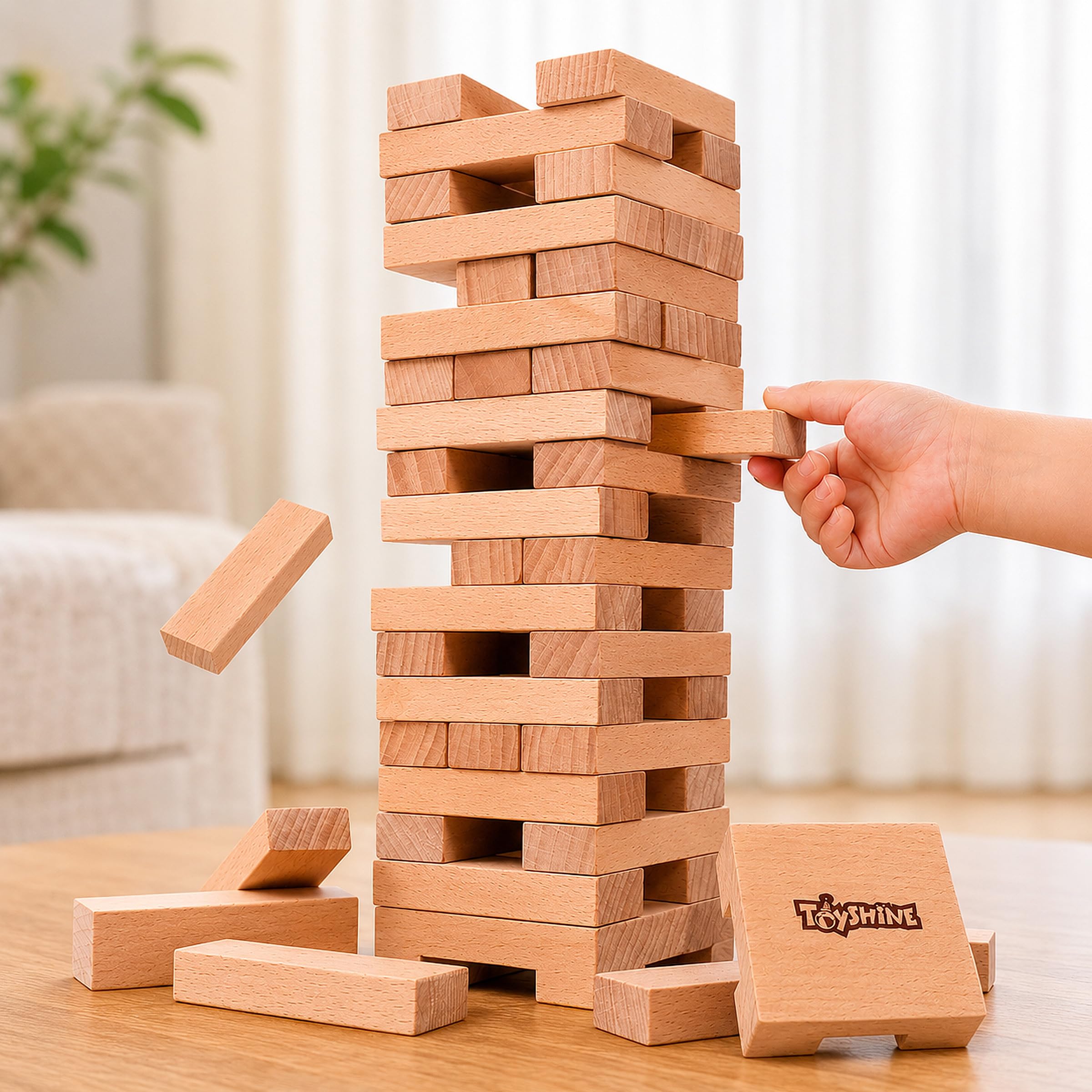 Toyshine Wooden 54 Wooden Building Block, Party Game, Tumbling Tower Game for Kids and Adults-image-35