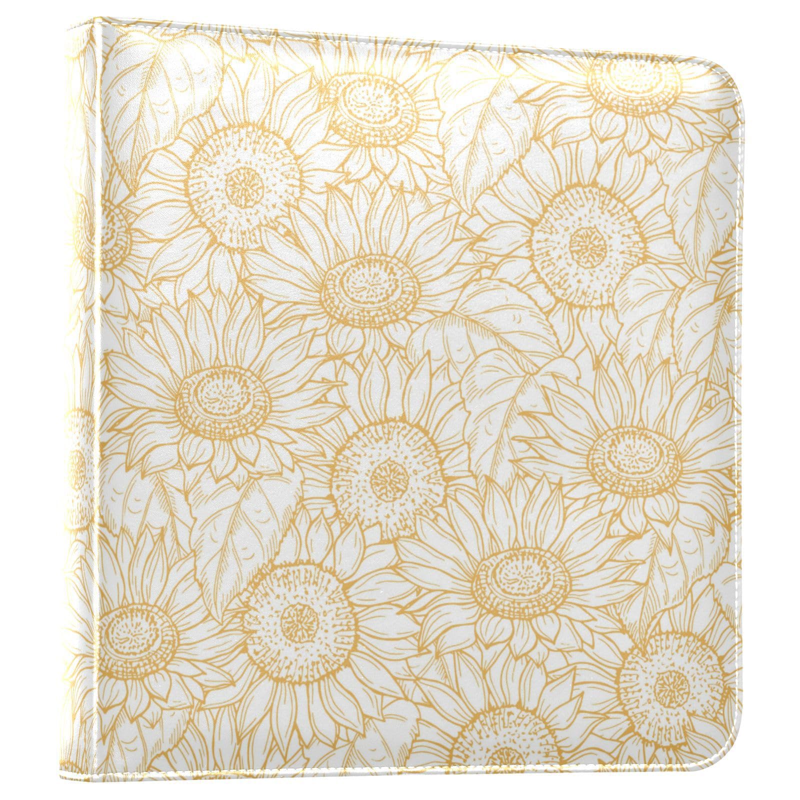 Álbum de fotos para fotos, páginas autoadhesivas, estantería, álbumes de fotos, álbumes de fotos, 6 x 8 pulgadas, patrón de girasol