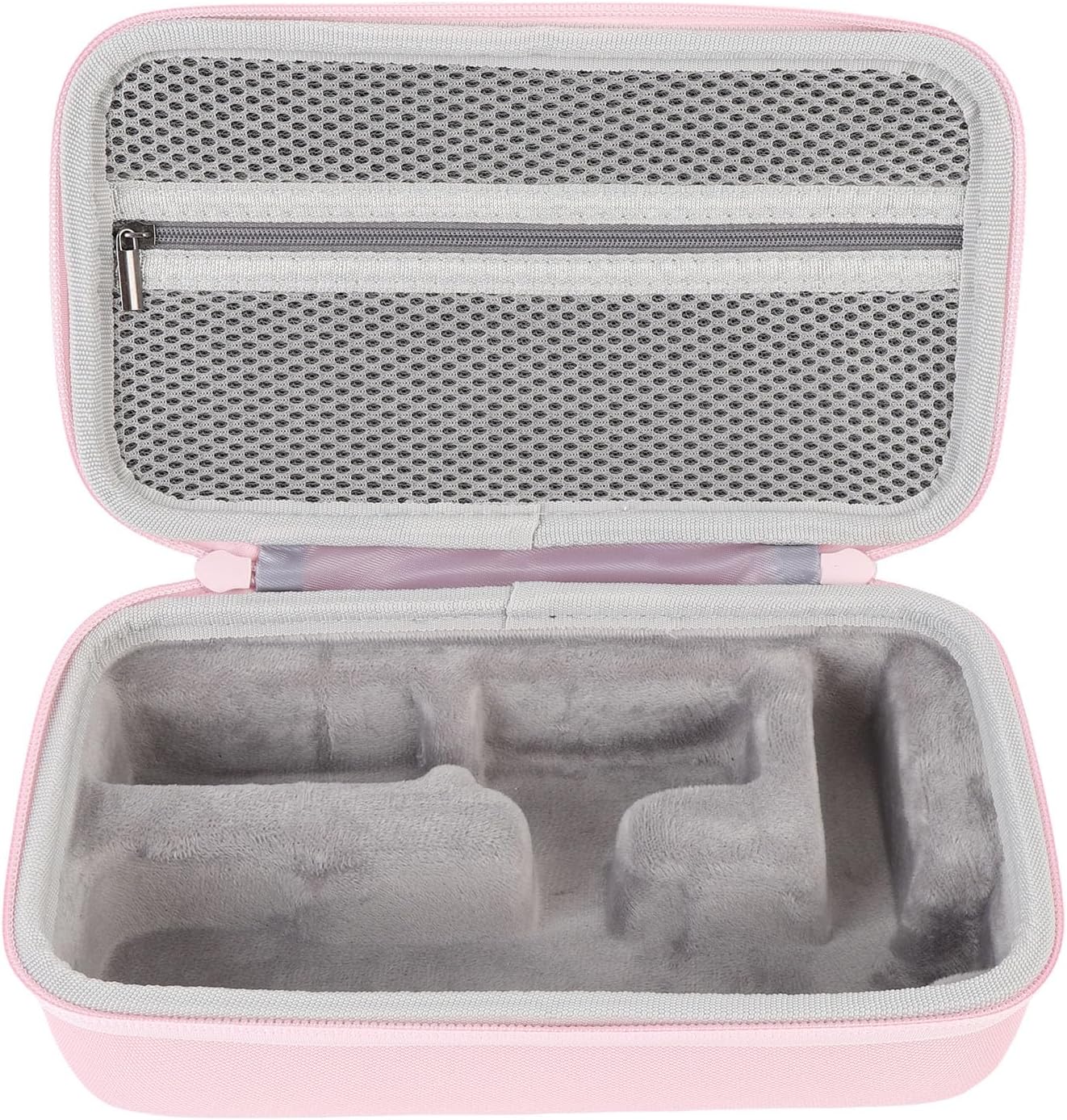RiToEasysports Hard Cases, Hard Shells Protective Cases with Mesh Pocket Splashproof Nylon Anti Drop Soft Lining for Handheld Camera Accessories Storage Travel (Pink)