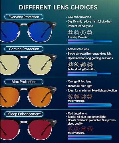 Miniatura 6 de ANYLUV Gafas de luz azul para hombre, antifatiga ocular, para computadora, juegos, bloqueo de luz azul, bloqueador de lentes para mujeres UV400