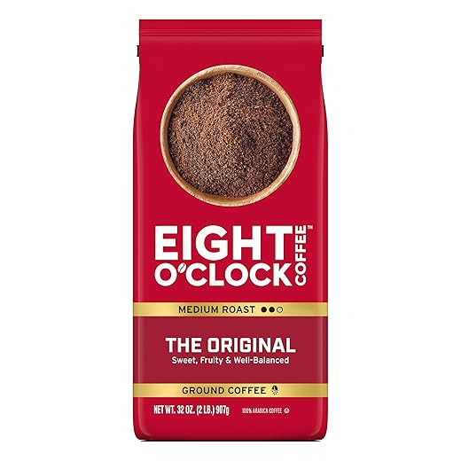 Eight O'Clock Coffee The Original Ground Coffee, Medium Roast, 32 Ounce (Pack of 1) - Sweet, Fruity, Well Balanced