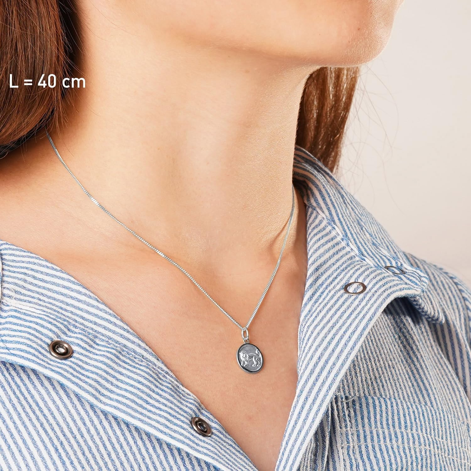 trendor Collana per bambini con segno zodiacale leone, in argento 925, gioiello senza tempo per bambini, idea regalo incantevole 28606-08