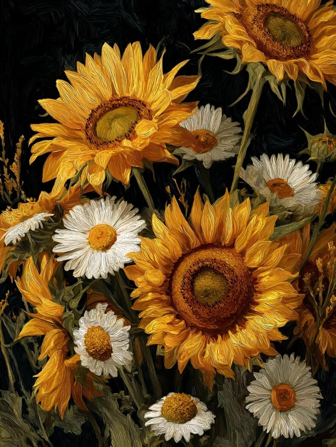 AxiangziK DIY Kit De Bordado Estampado girasol 11CT 80x100cm