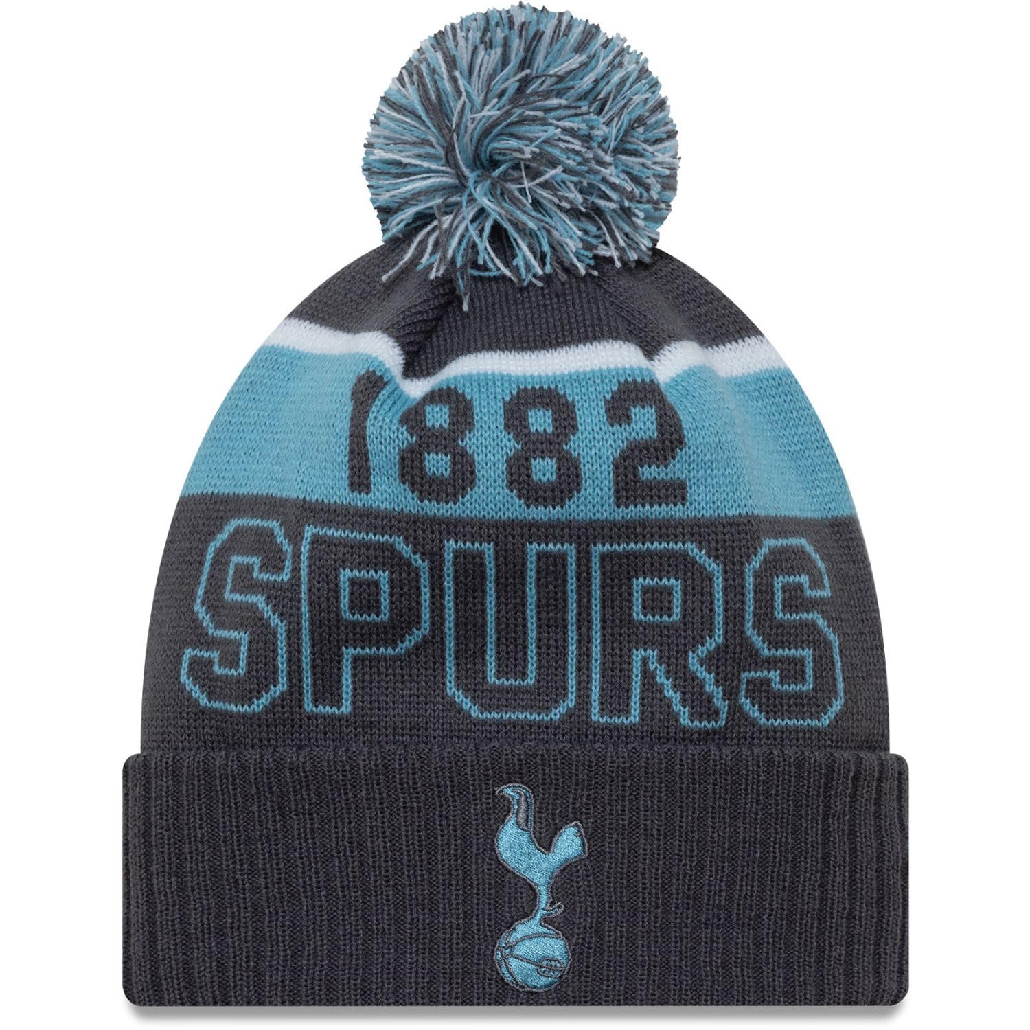 New Era Unisex Charcoal Winter Beanie - Sport Pom Tottenham Hotspur
