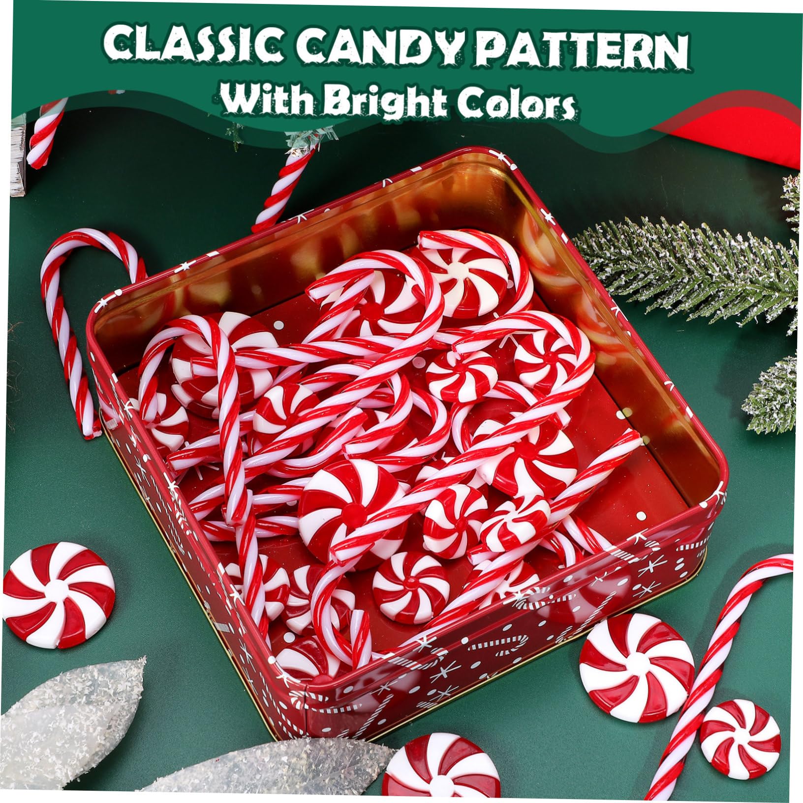 5 Juegos Colgante De Decoración para Árbol De Navidad. Póster Decoraciones De Bodas Colgantes Navideños Manualidades Navideñas Adorno De Bastón Colgante De Navidad 60 Piezas * 5 MAGICLULU