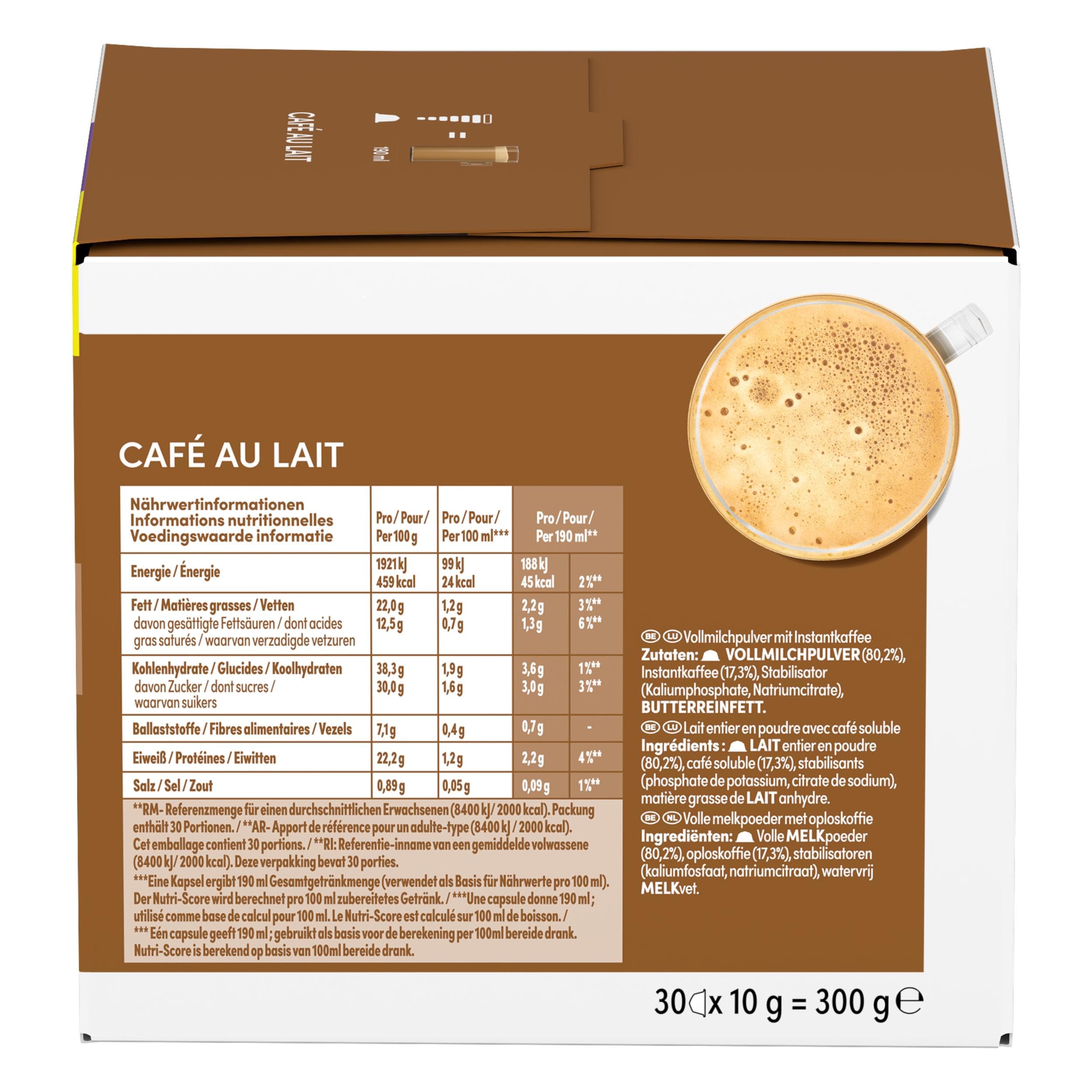 NESCAFÉ DOLCE GUSTO Café au Lait Kaffeekapseln (3 x 30 Kapseln)