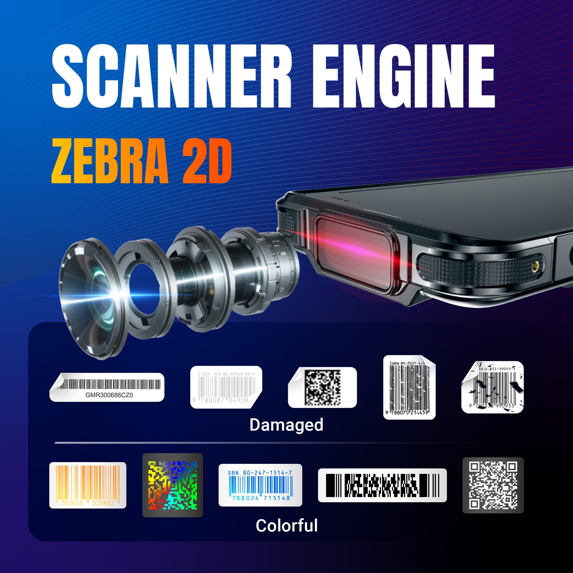 Tera Android 13 Barcode Scanner PDA: 5,5" computer portatile portatile 4 GB + 64 GB con stazione di ricarica 1D 2D QR Scanner Zebra SE4710 NFC WLAN GPS Bluetooth inventario logistica magazzino