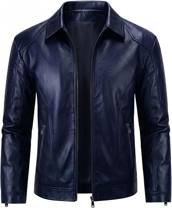 Leather Jacket Men Faux Leather Jackets Motorcycle Biker Coat Outwear
