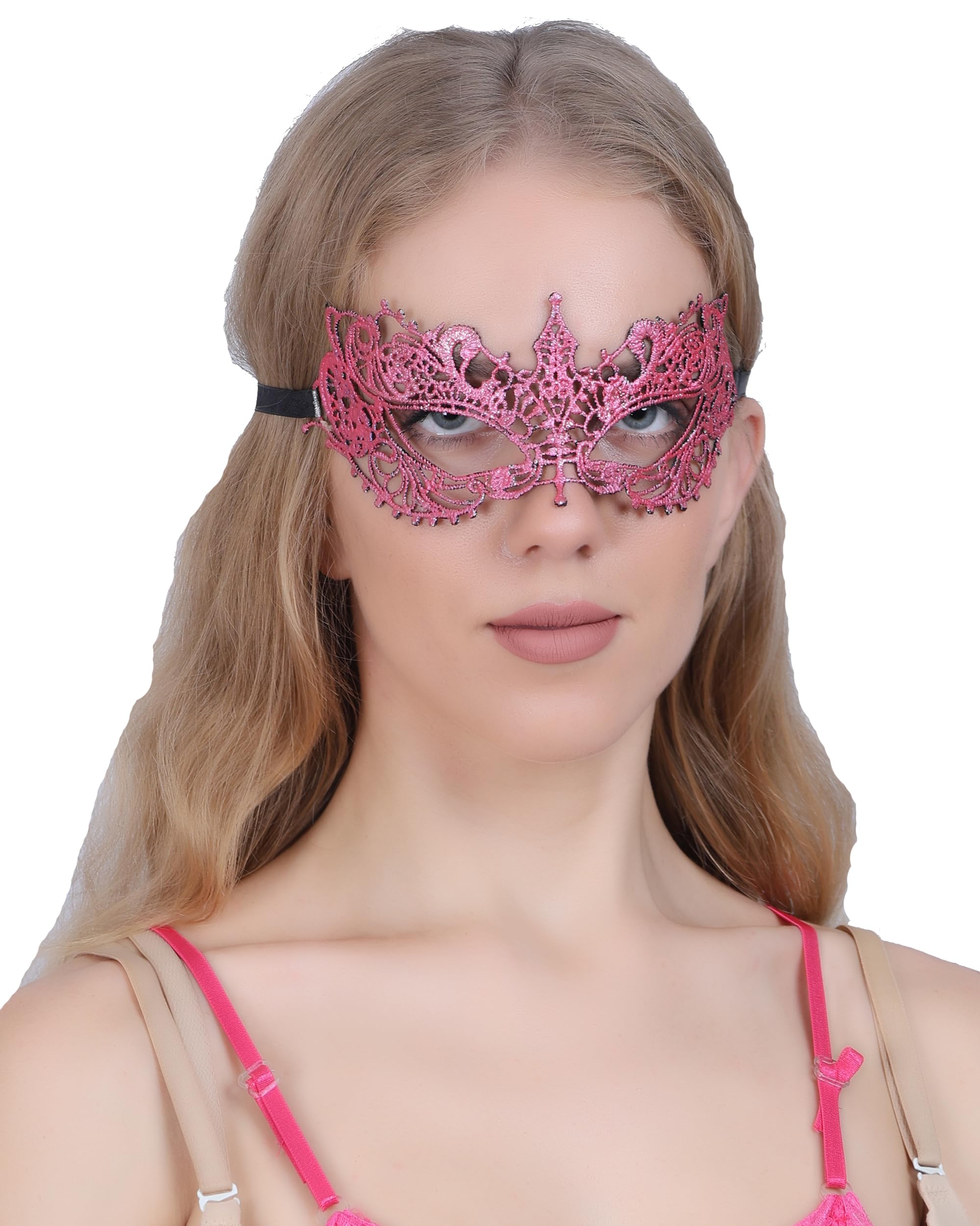 color style Masquerade Masks Lace Eye Mask, Women Halloween Mask Lady Girl Party Mask for Party Masquerade Costume Halloween(pink) (B0CDX3JNGN) Amazon Price History, Amazon Price Tracker