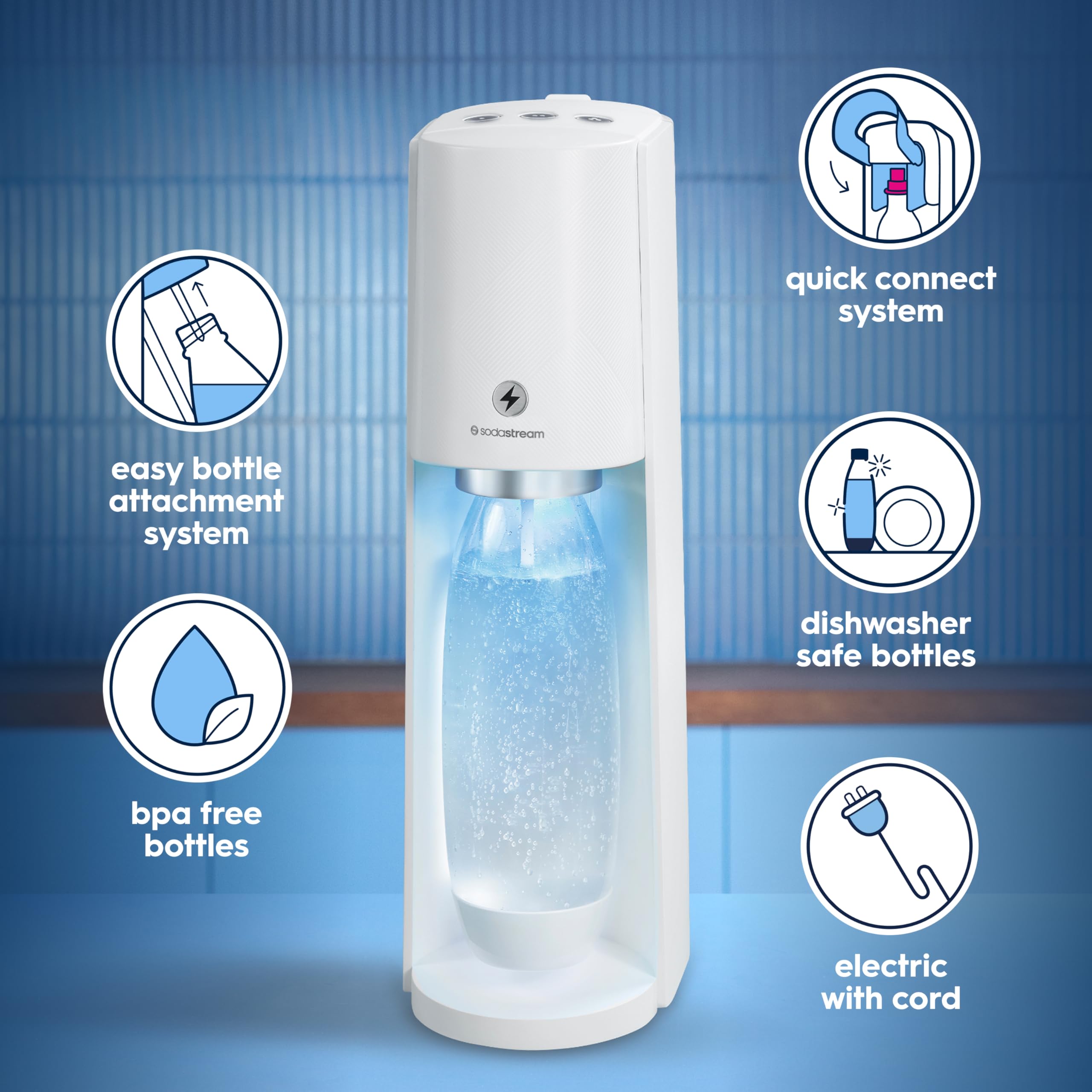 SodaStream E-TERRA Sparkling Water Maker (White) with CO2 and SodaStream E-TERRA Sparkling Water Maker (White) with CO2 and